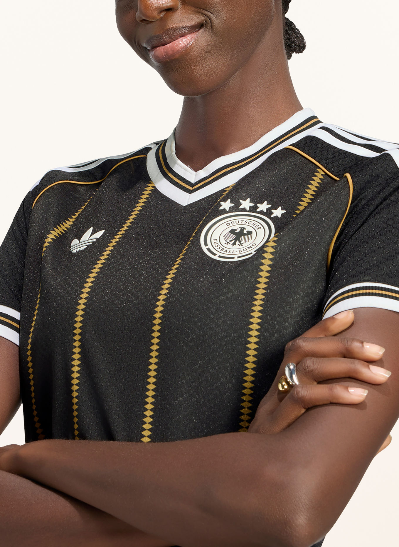 adidas Reserve-shirt DUITSLAND 26: ZWART / COGNAC / WIT