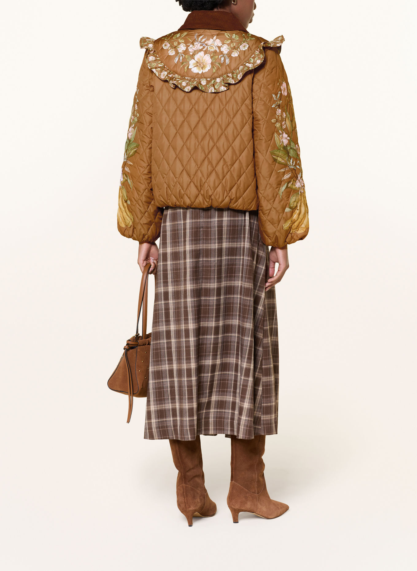 Barbour Gewatteerde jas ANAMARIA: BEIGE / ROZE / LICHTGROEN