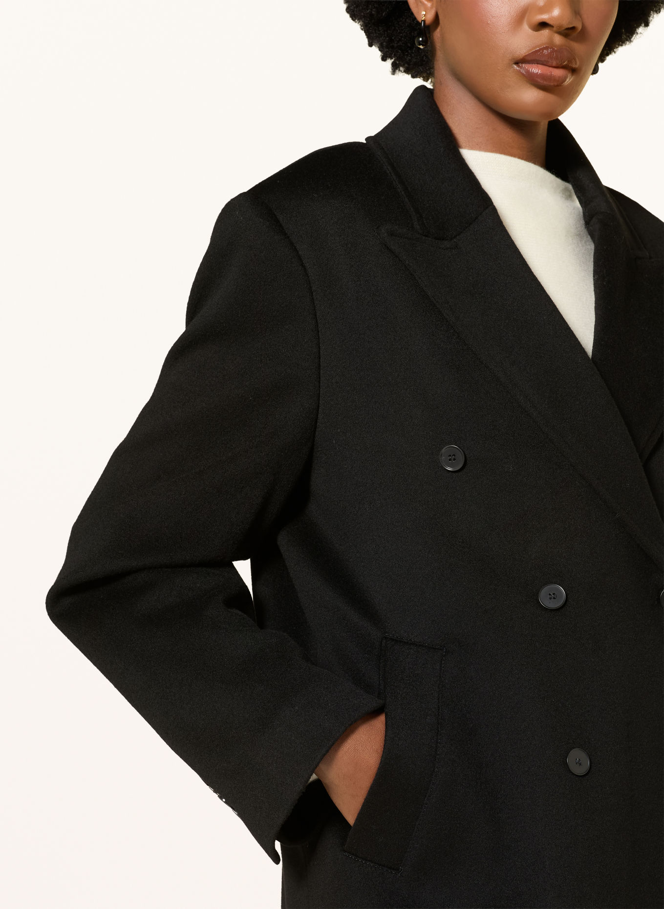 LOULOU DE SAISON Wollmantel ROSCO: SCHWARZ