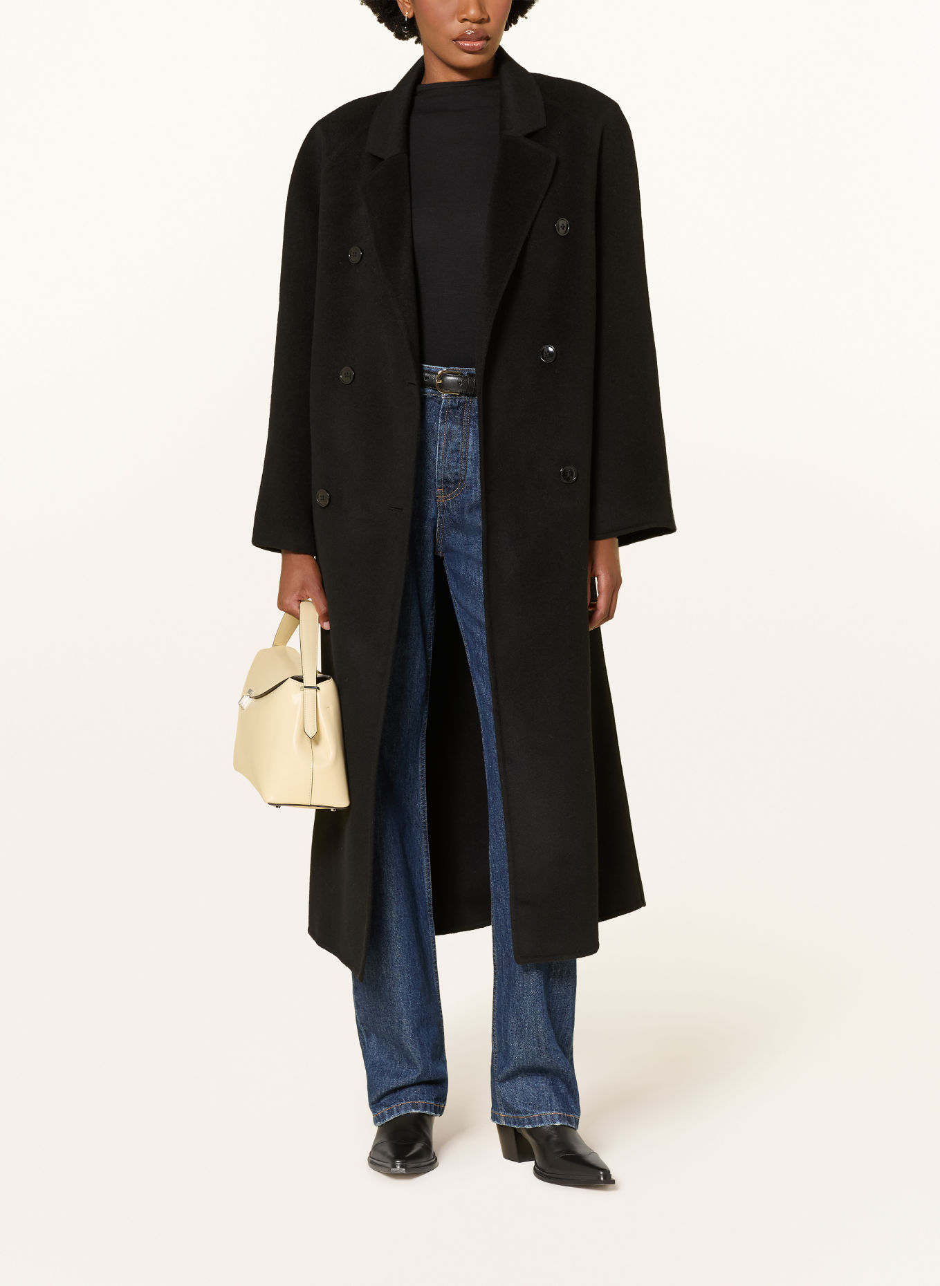LOULOU DE SAISON IRVIN Wool coat: BLACK