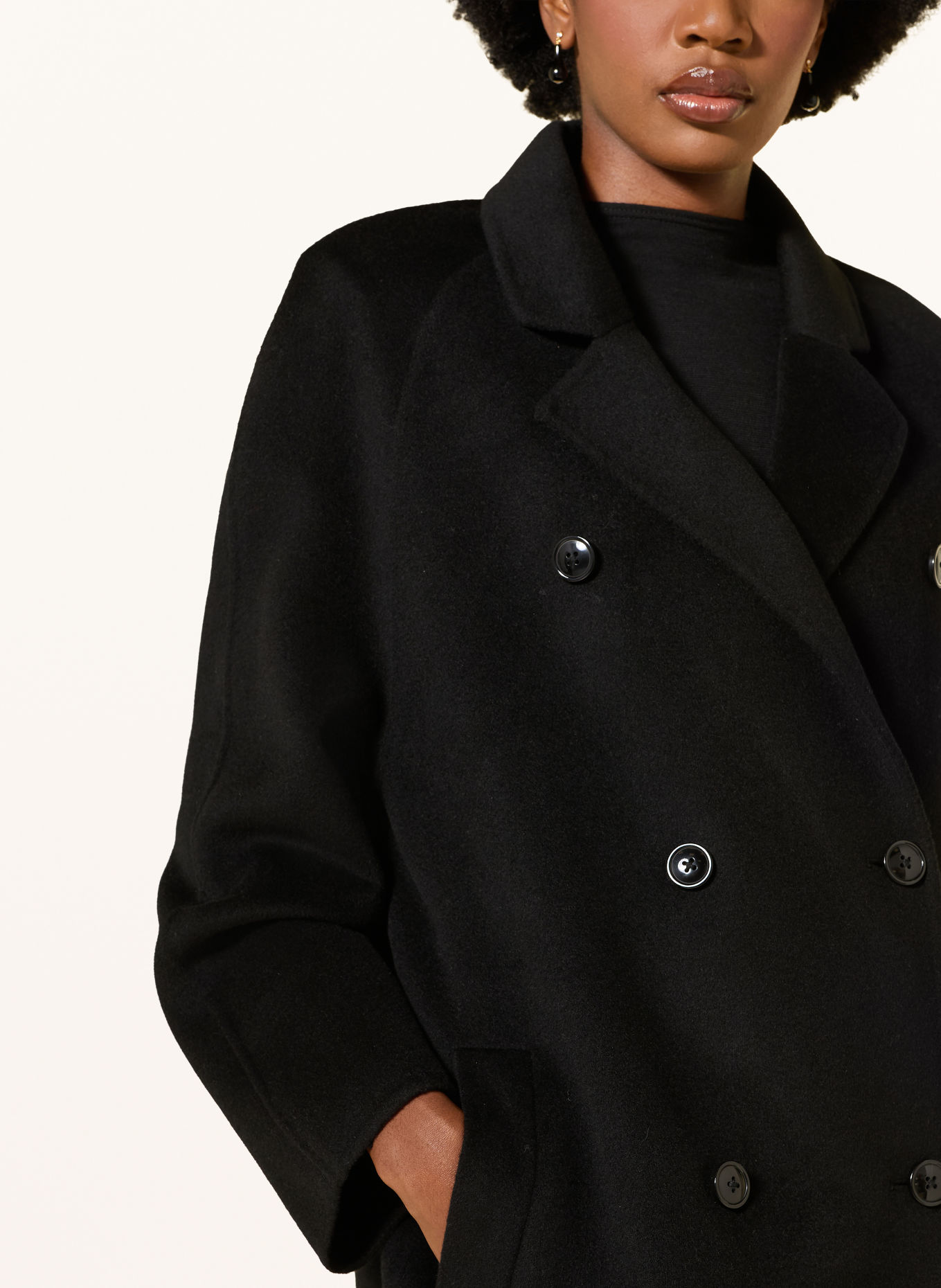 LOULOU DE SAISON IRVIN Wool coat: BLACK