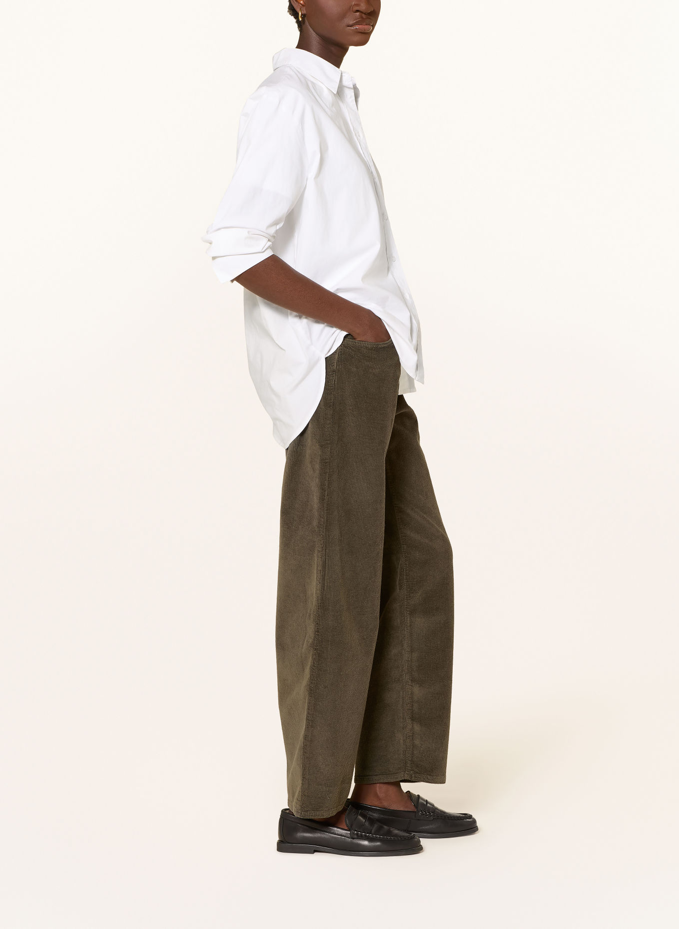 mavi LEILA Cord Pants: KHAKI