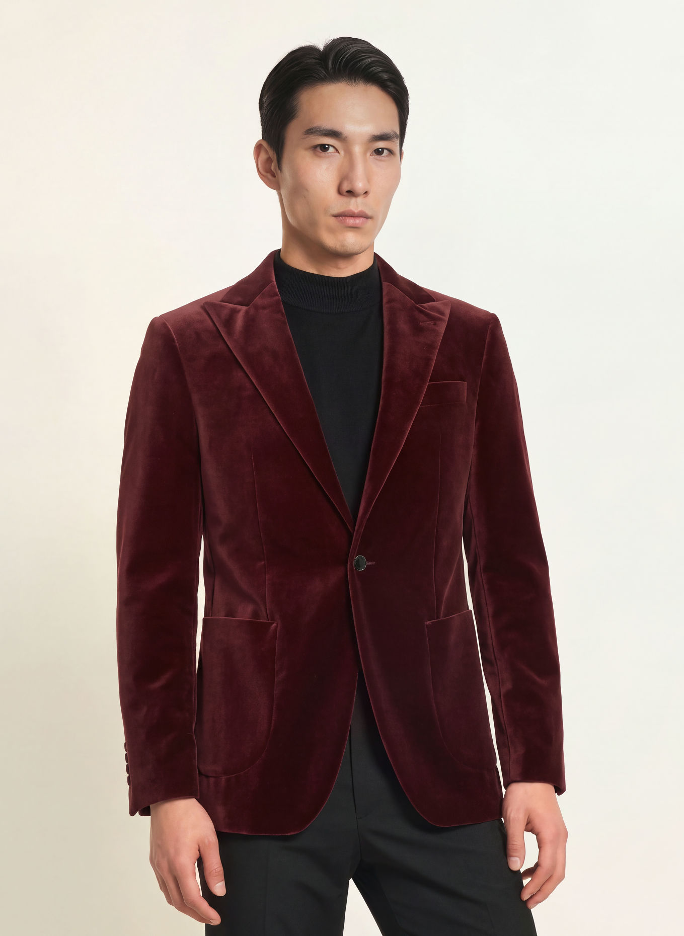 BALDESSARINI Veste en velours coupe slim: ROUGE FONCÉ