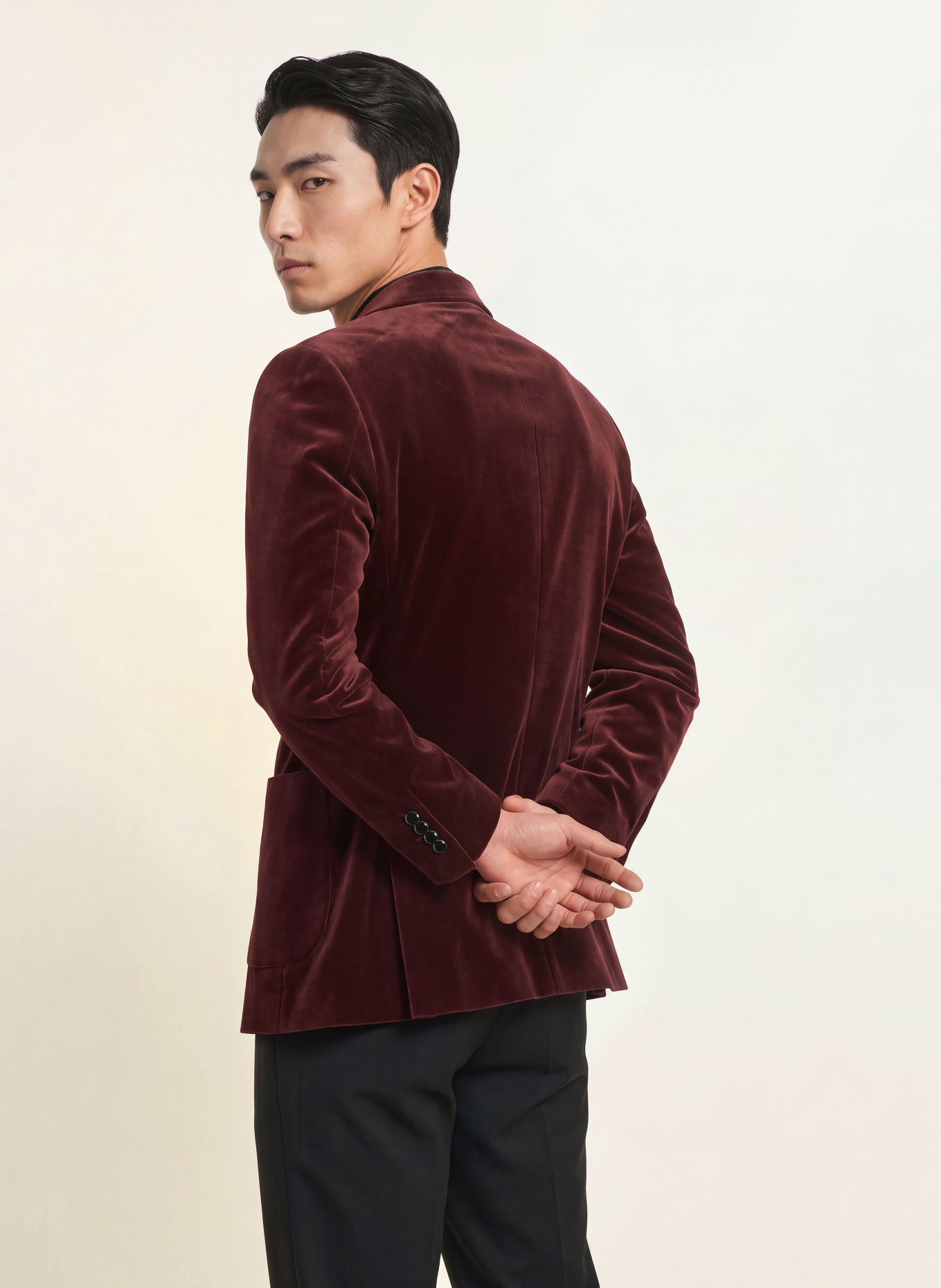 BALDESSARINI Veste en velours coupe slim: ROUGE FONCÉ