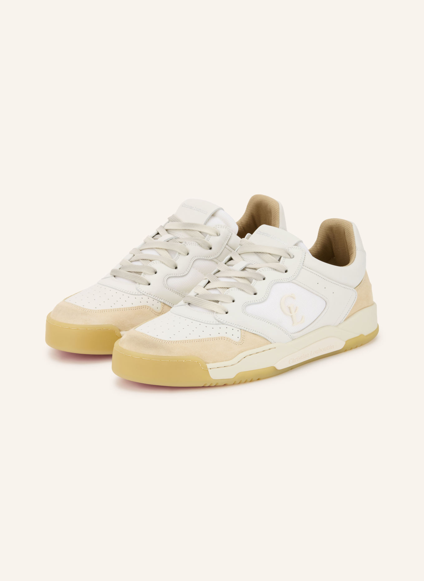 Christian Louboutin Sneaker BSKTBALL 1 RETRO: WEISS / ECRU