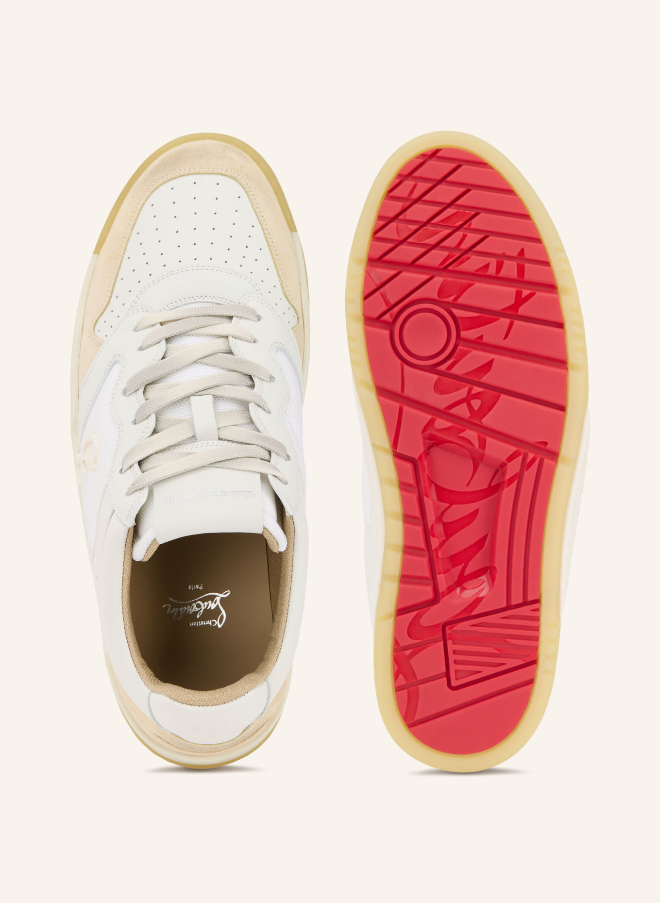 Christian Louboutin Sneaker BSKTBALL 1 RETRO: WEISS / ECRU