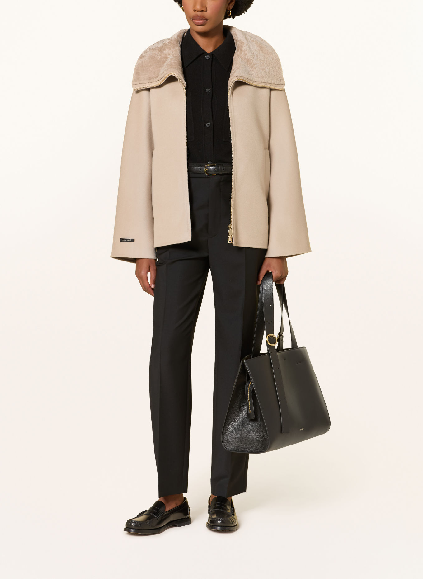 manzoni 24 Jacka med kashmir: BEIGE