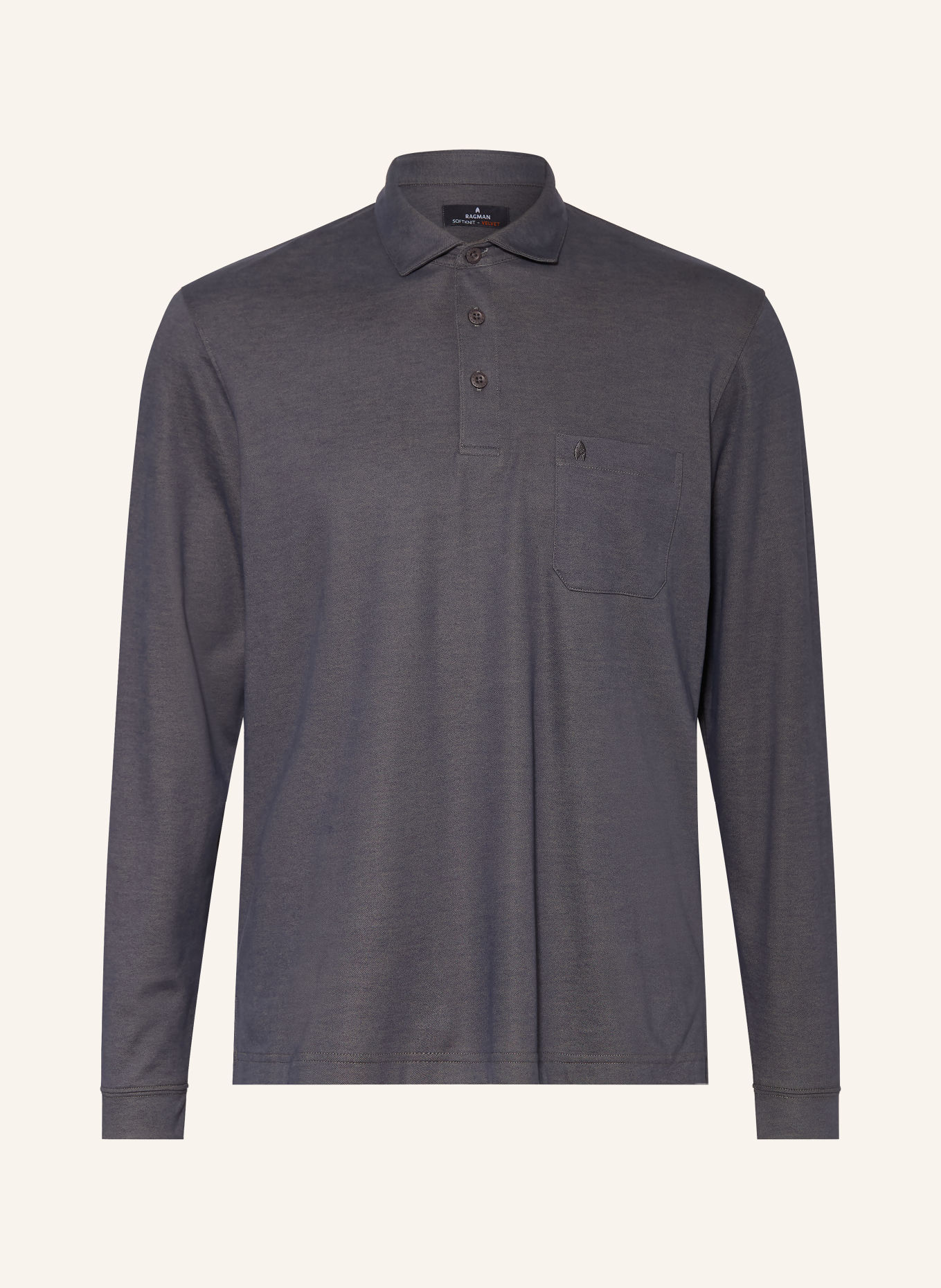 RAGMAN Piqué polo shirt: DARK GRAY
