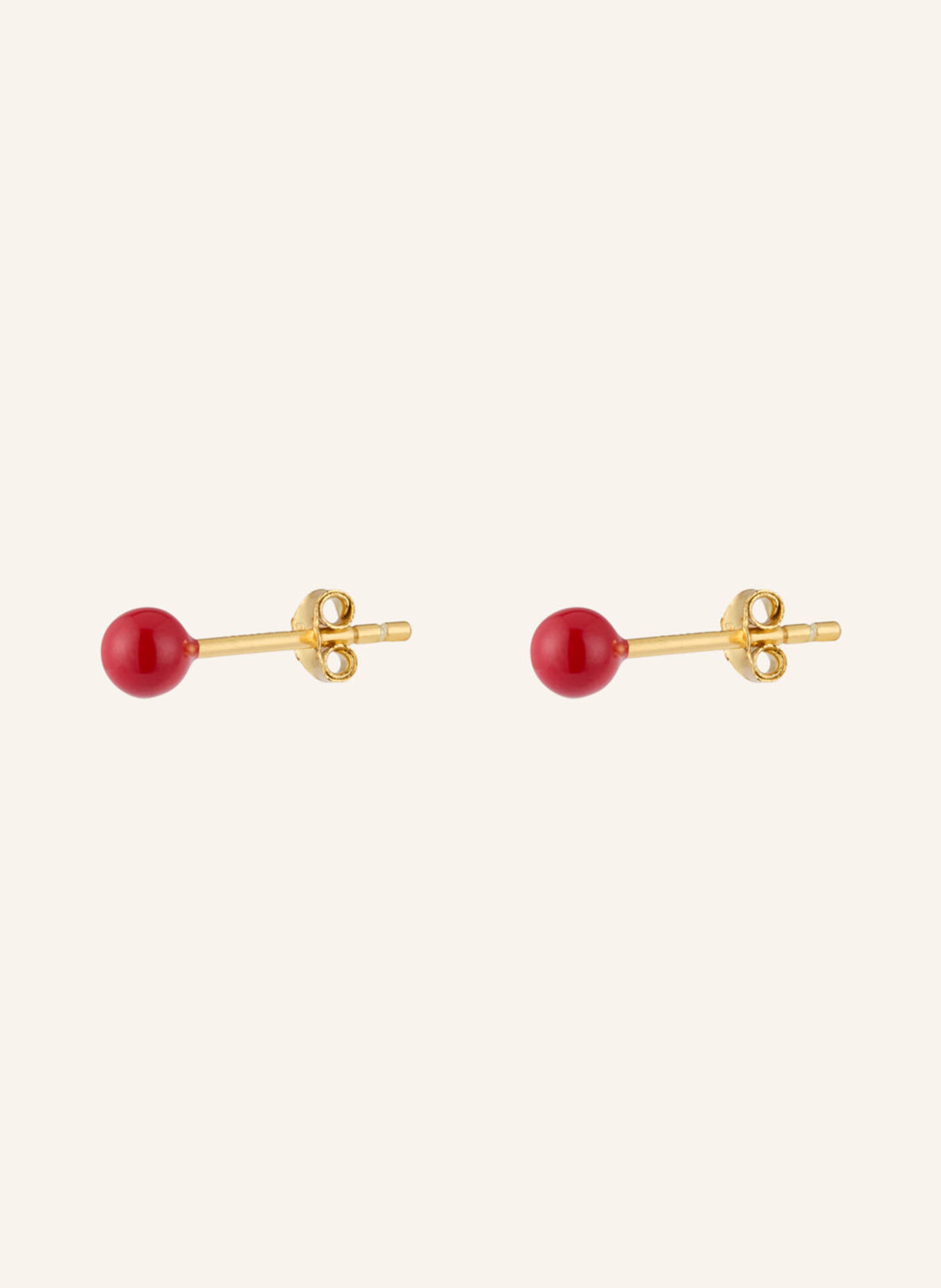 LULU Copenhagen Ohrstecker COLOR BALL: ROT / GOLD