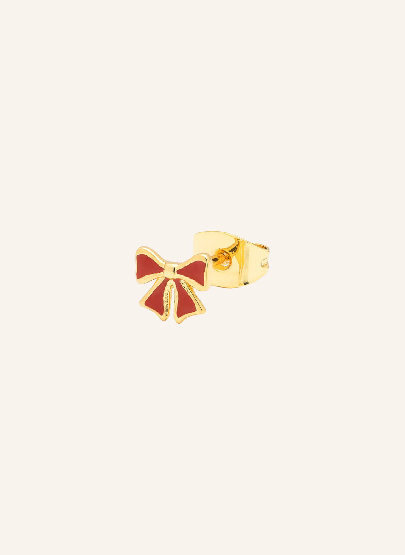 LULU Copenhagen Ohrstecker BOW: ROT / GOLD