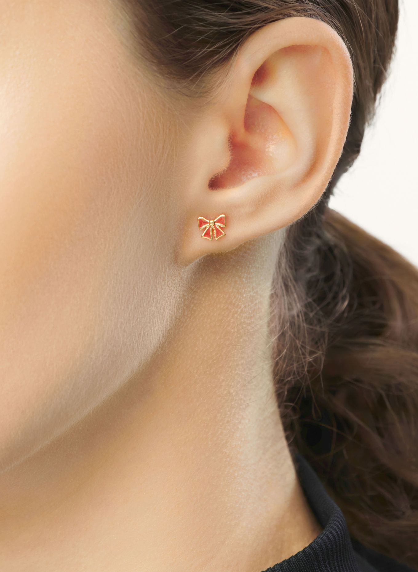 LULU Copenhagen Ohrstecker BOW: ROT / GOLD