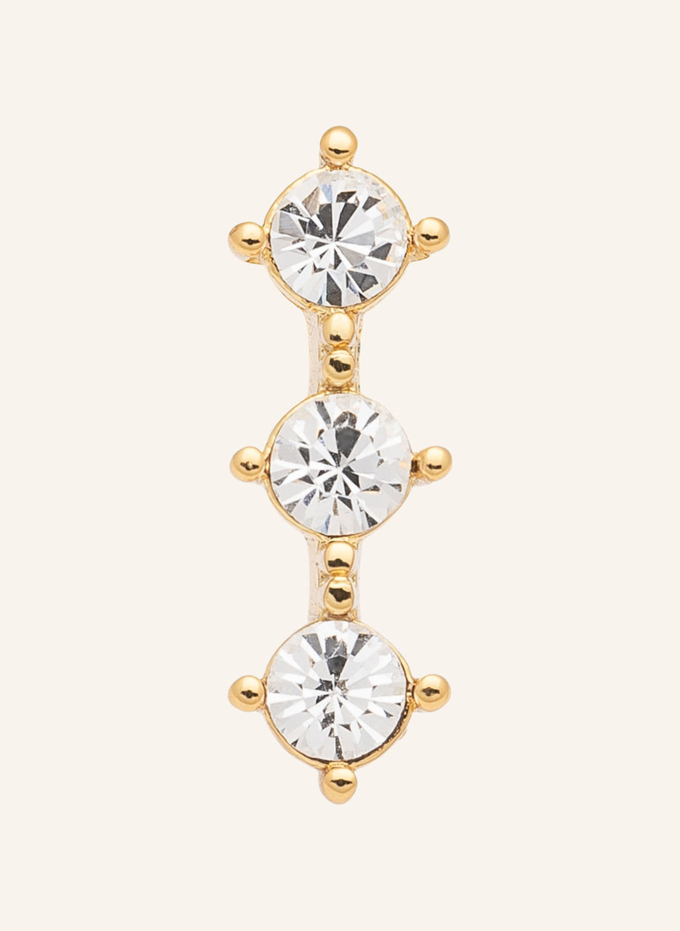 LULU Copenhagen Stud earrings with 3 Crystals: GOLD / WHITE