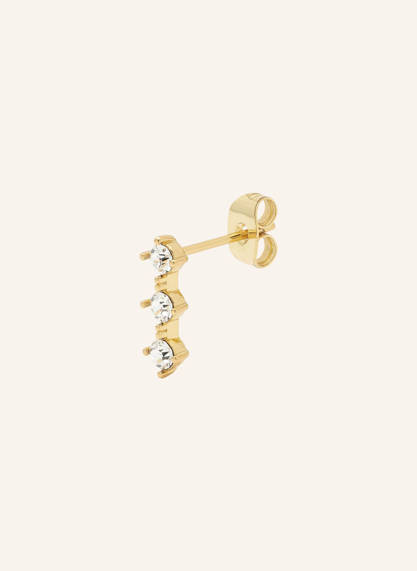 LULU Copenhagen Stud earrings with 3 Crystals: GOLD / WHITE