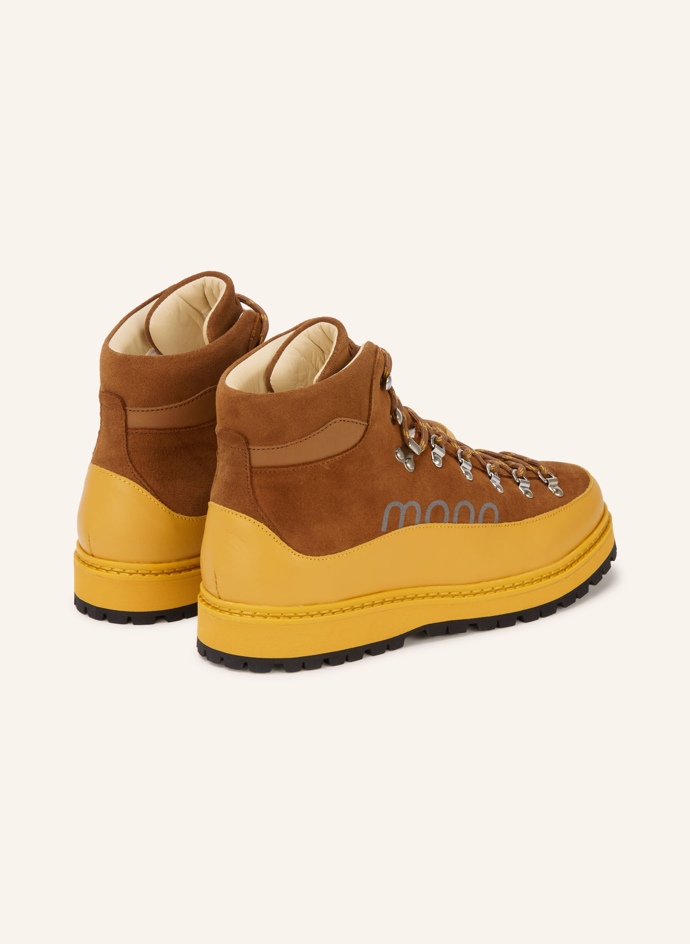 mono Boots à lacets VIDDA: COGNAC / ARGENT / JAUNE