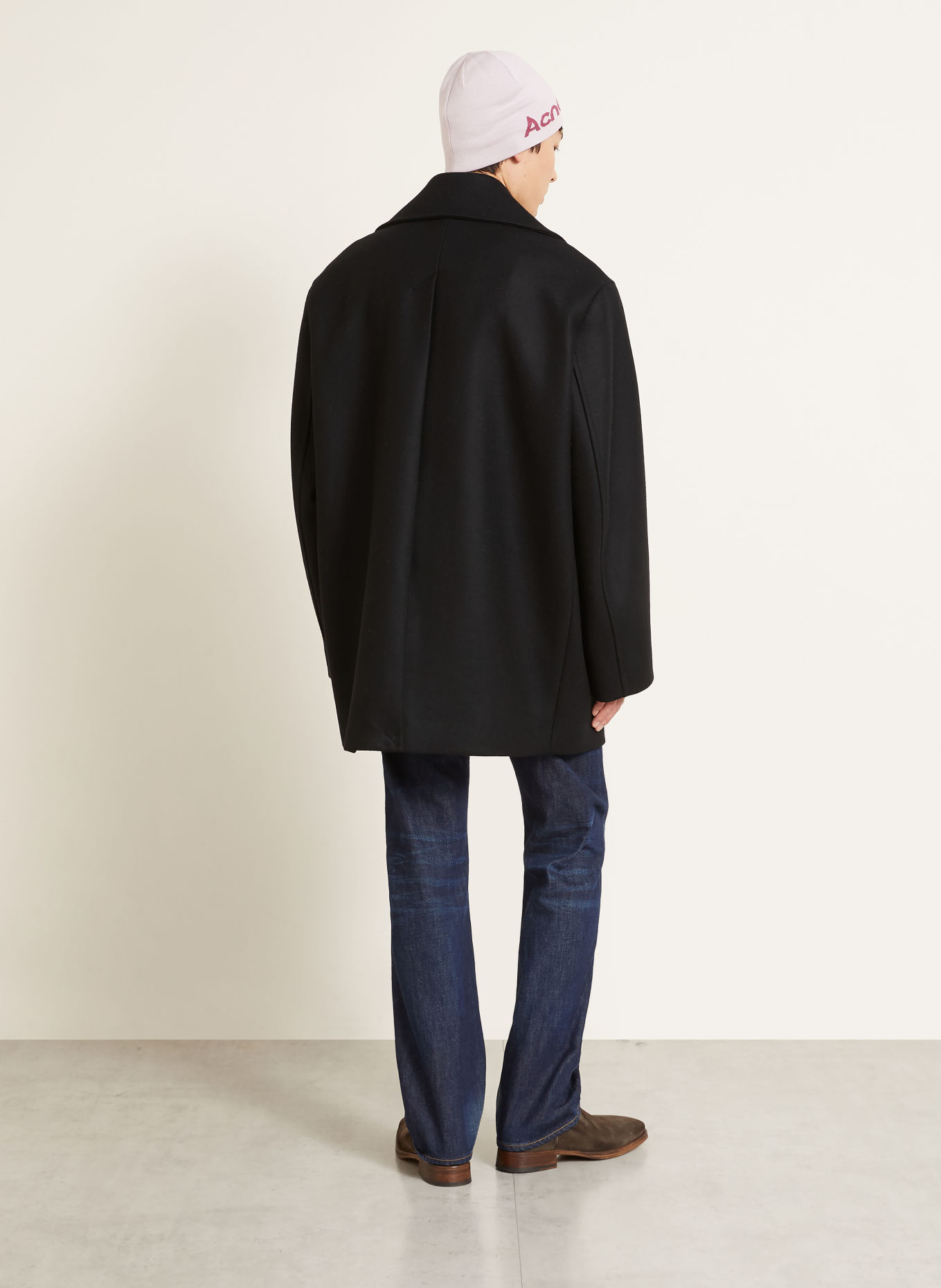 Acne Studios Caban kabát: ČERNÁ