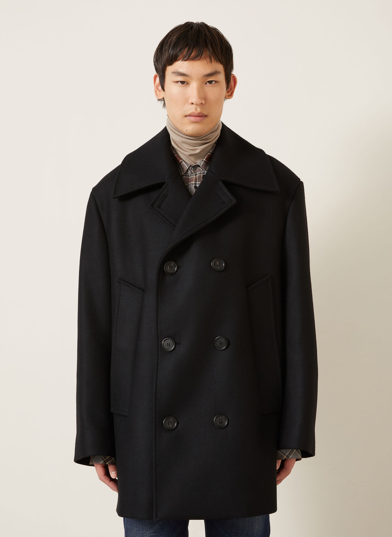 Acne Studios Caban kabát: ČERNÁ