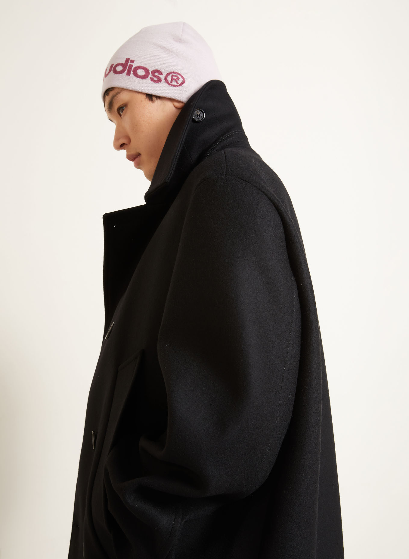 Acne Studios Caban kabát: ČERNÁ