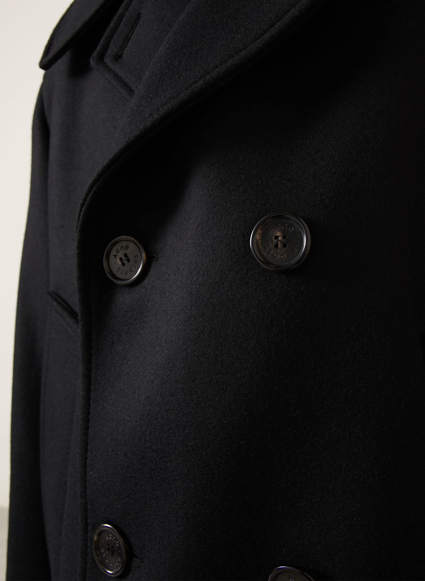 Acne Studios Caban kabát: ČERNÁ