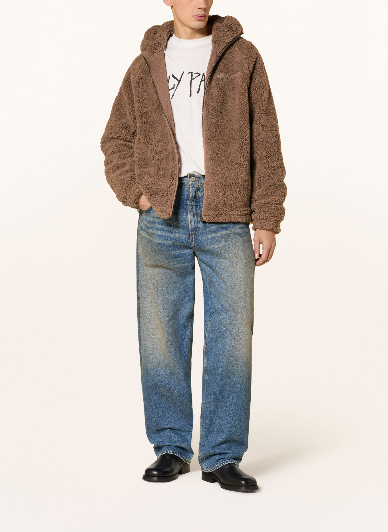 DAILY PAPER Teddyfell-Jacke DIAS: BRAUN