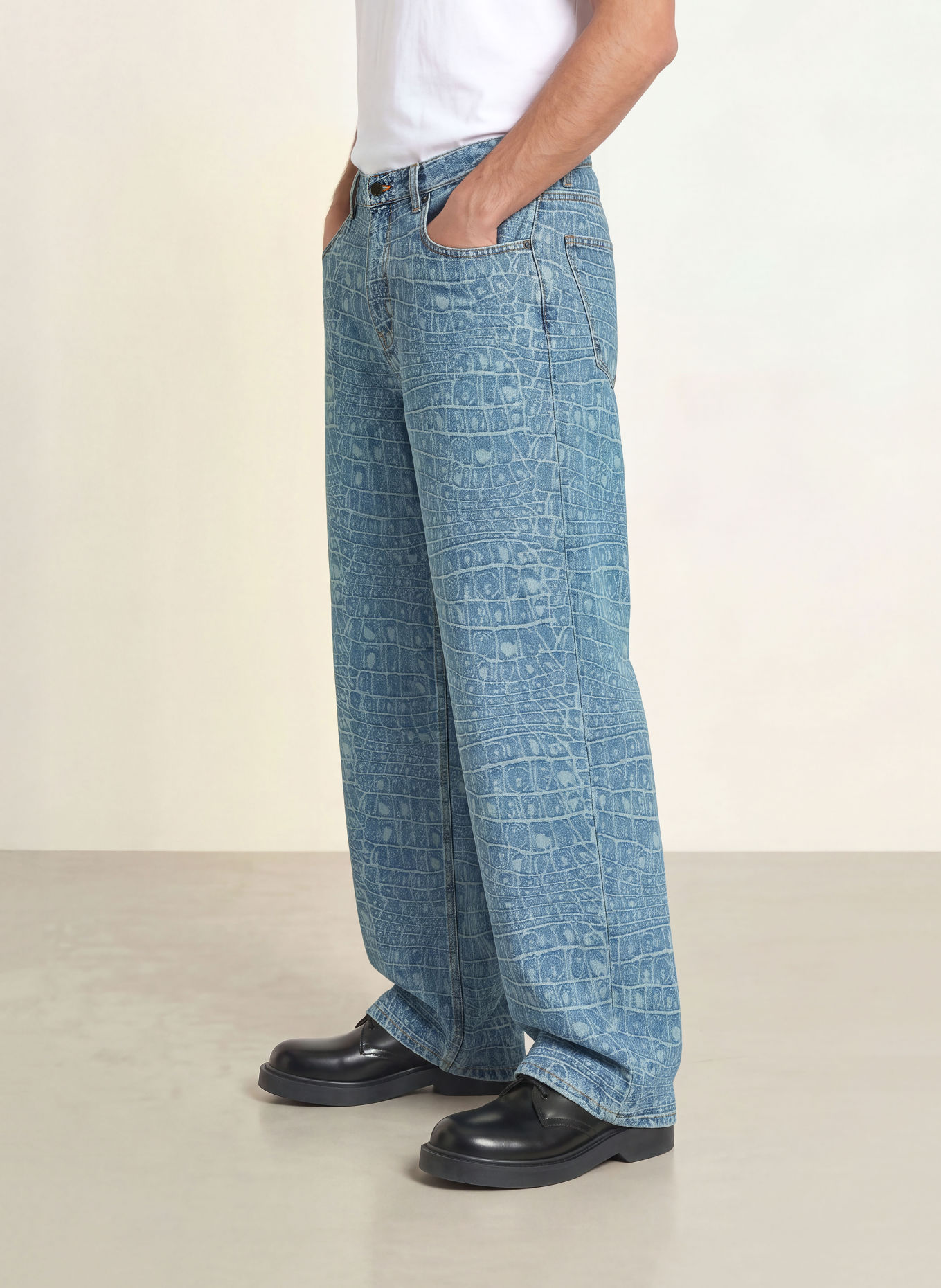 DAILY PAPER Jeansy CROC o luźnym kroju: BLUE