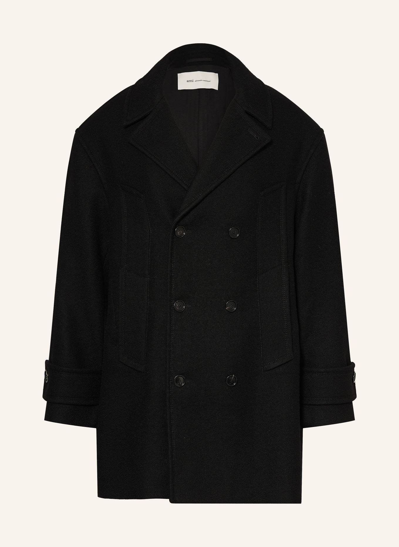 Ami Paris Coat: BLACK