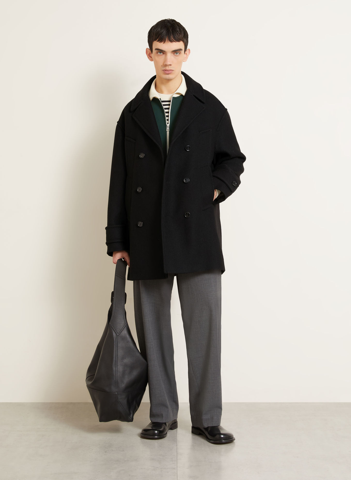 Ami Paris Coat: BLACK