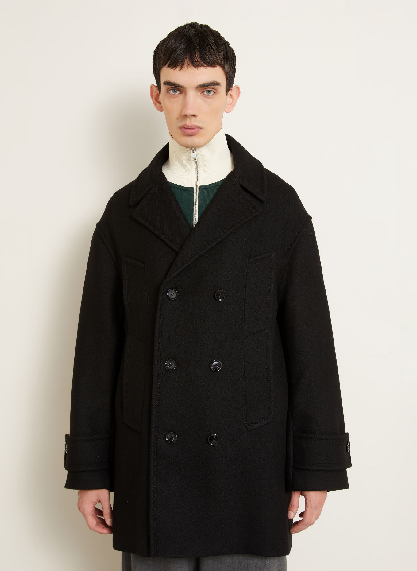 Ami Paris Coat: BLACK