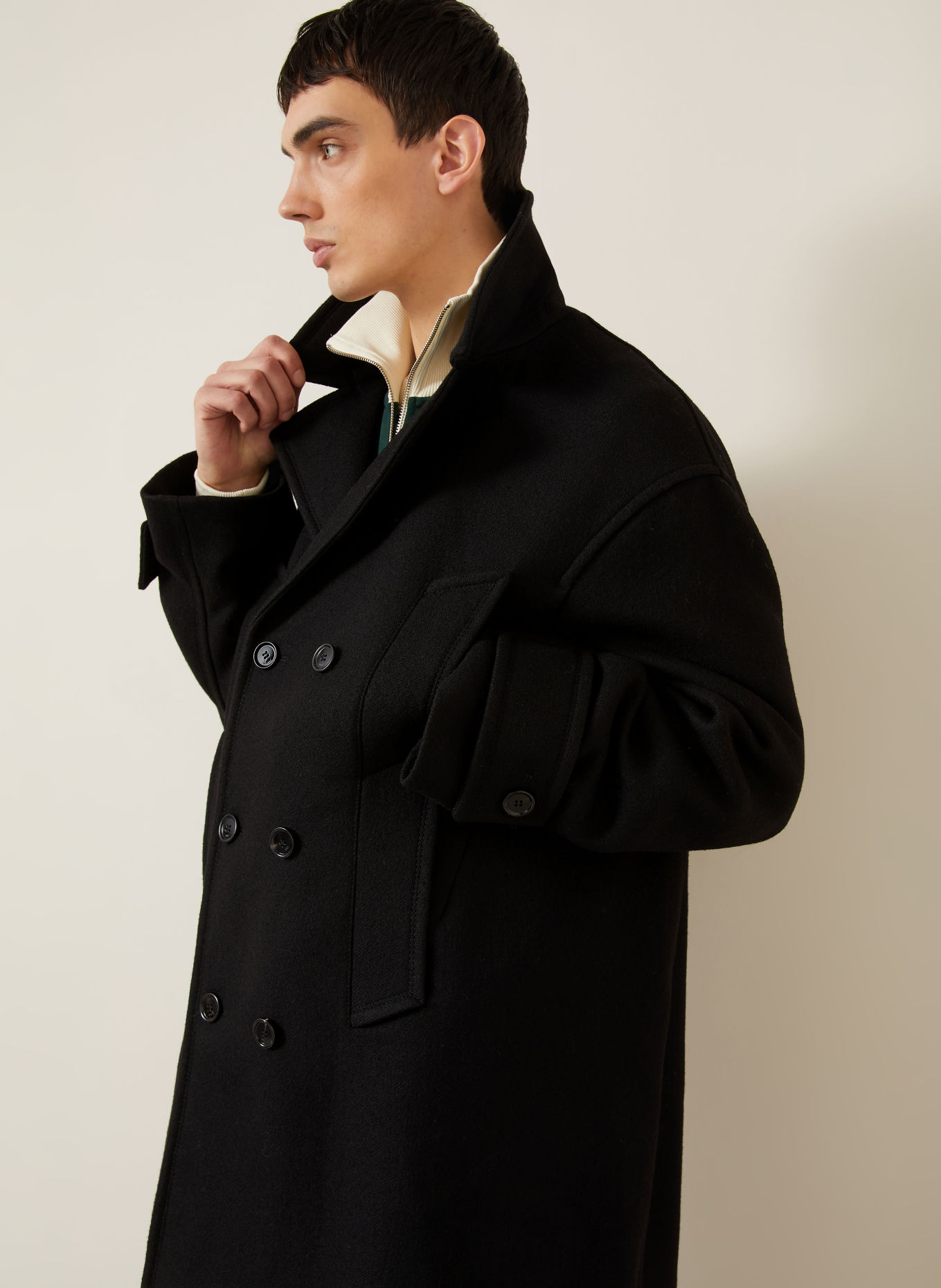Ami Paris Coat: BLACK