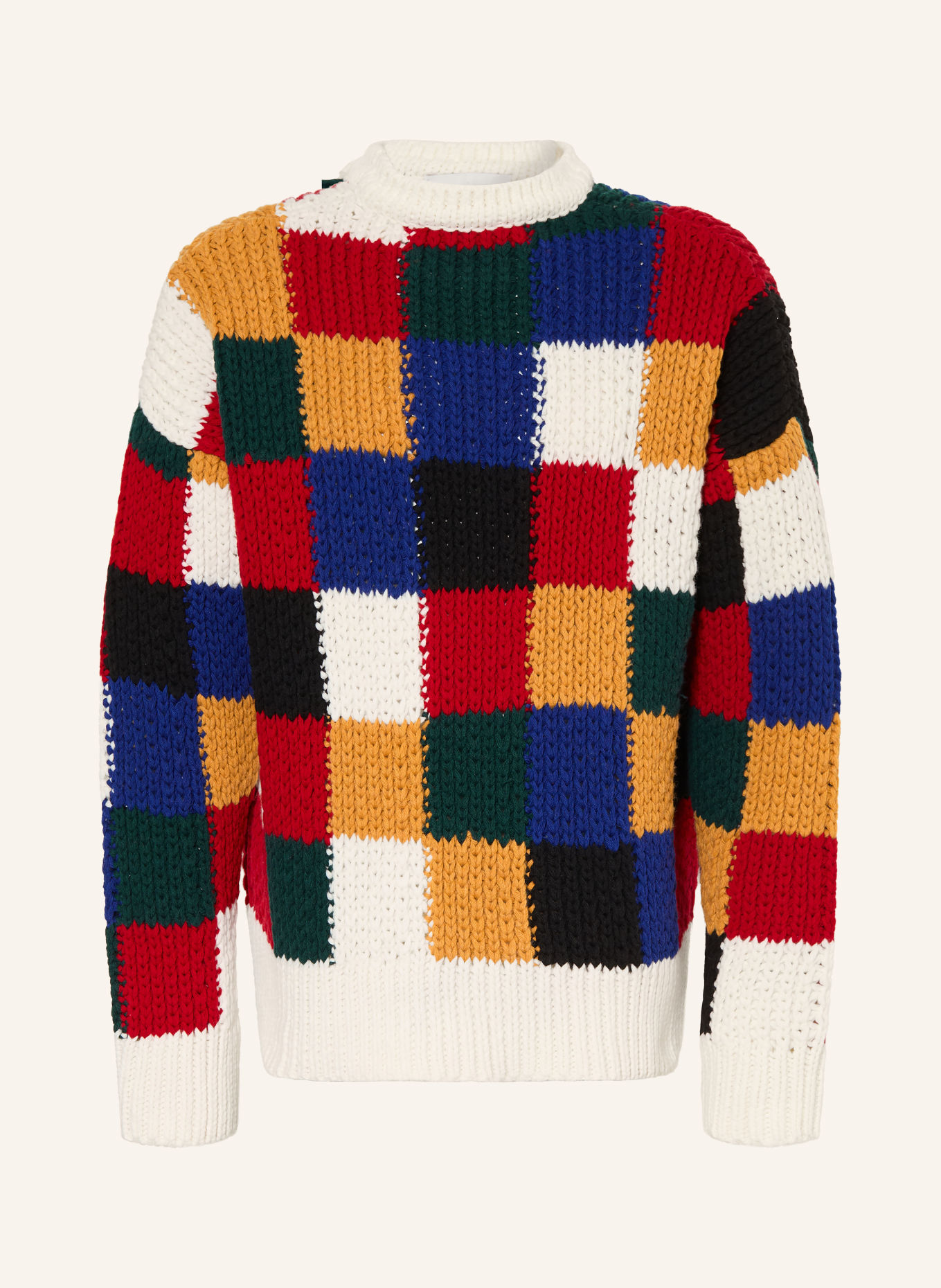 Ami Paris Sweater: ECRU / RED / BLUE