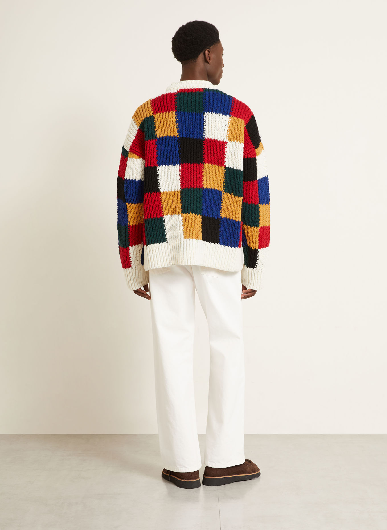 Ami Paris Sweater: ECRU / RED / BLUE