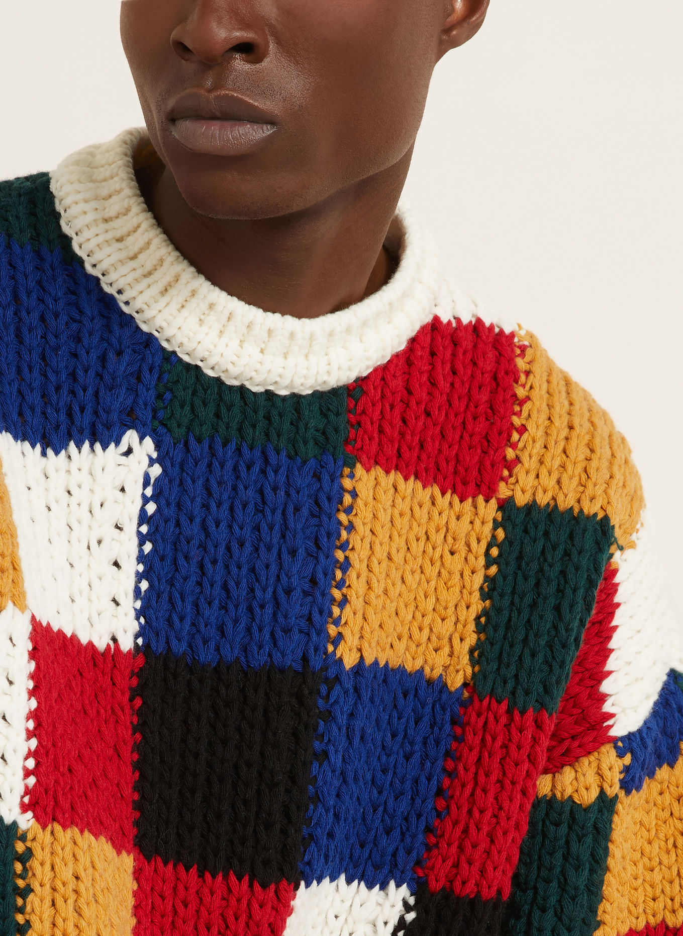 Ami Paris Sweater: ECRU / RED / BLUE