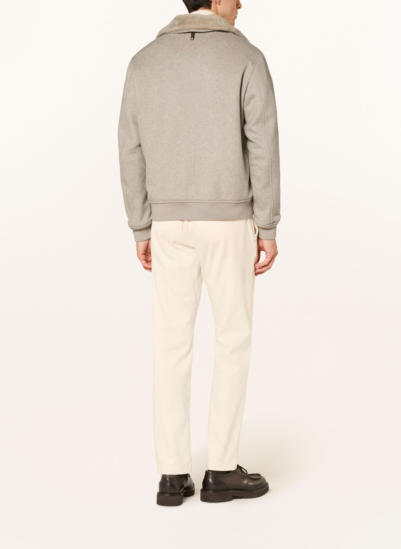 JOOP! MILTON Jacket with Detachable Faux Fur: BEIGE