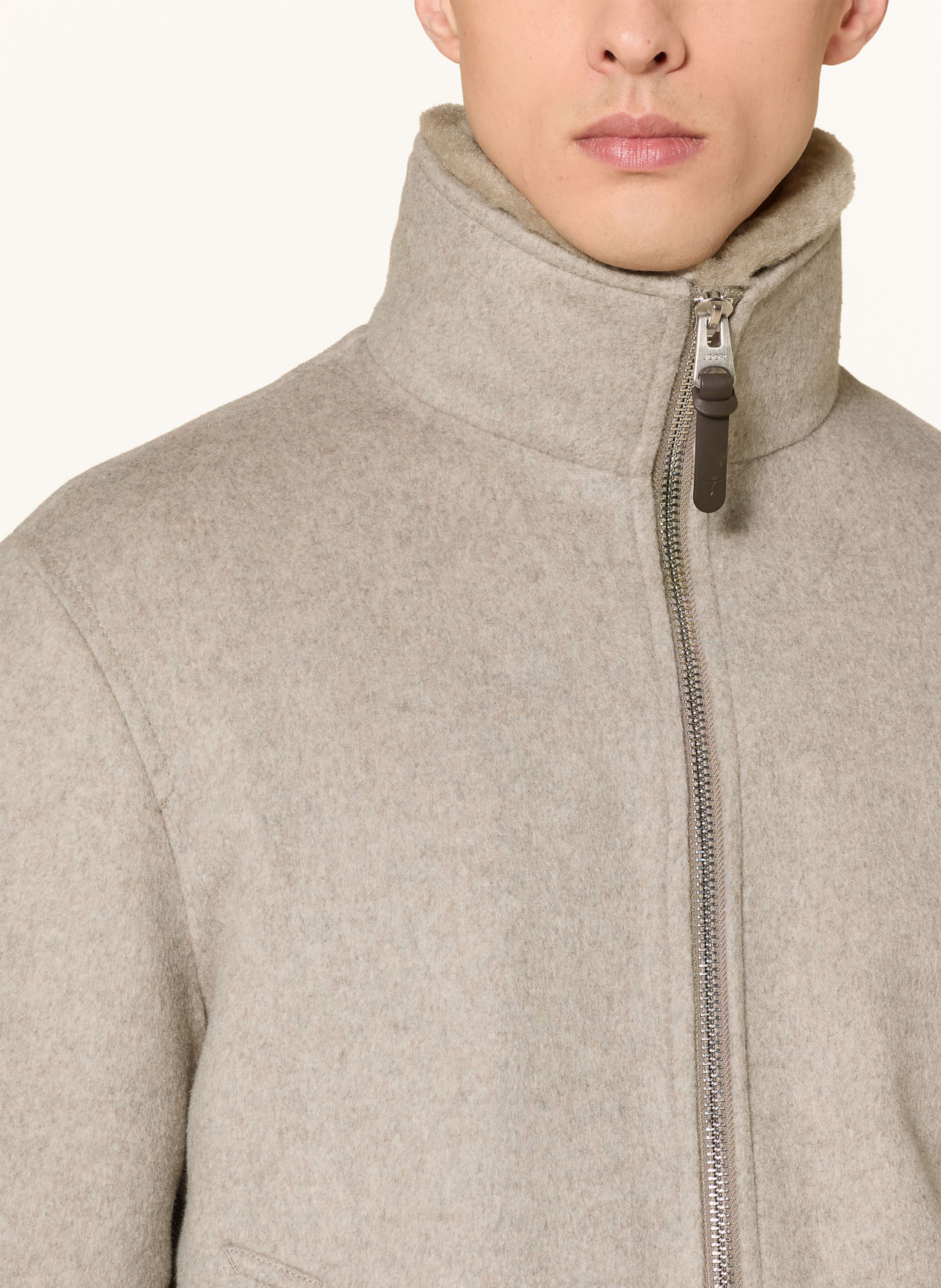 JOOP! MILTON Jacket with Detachable Faux Fur: BEIGE