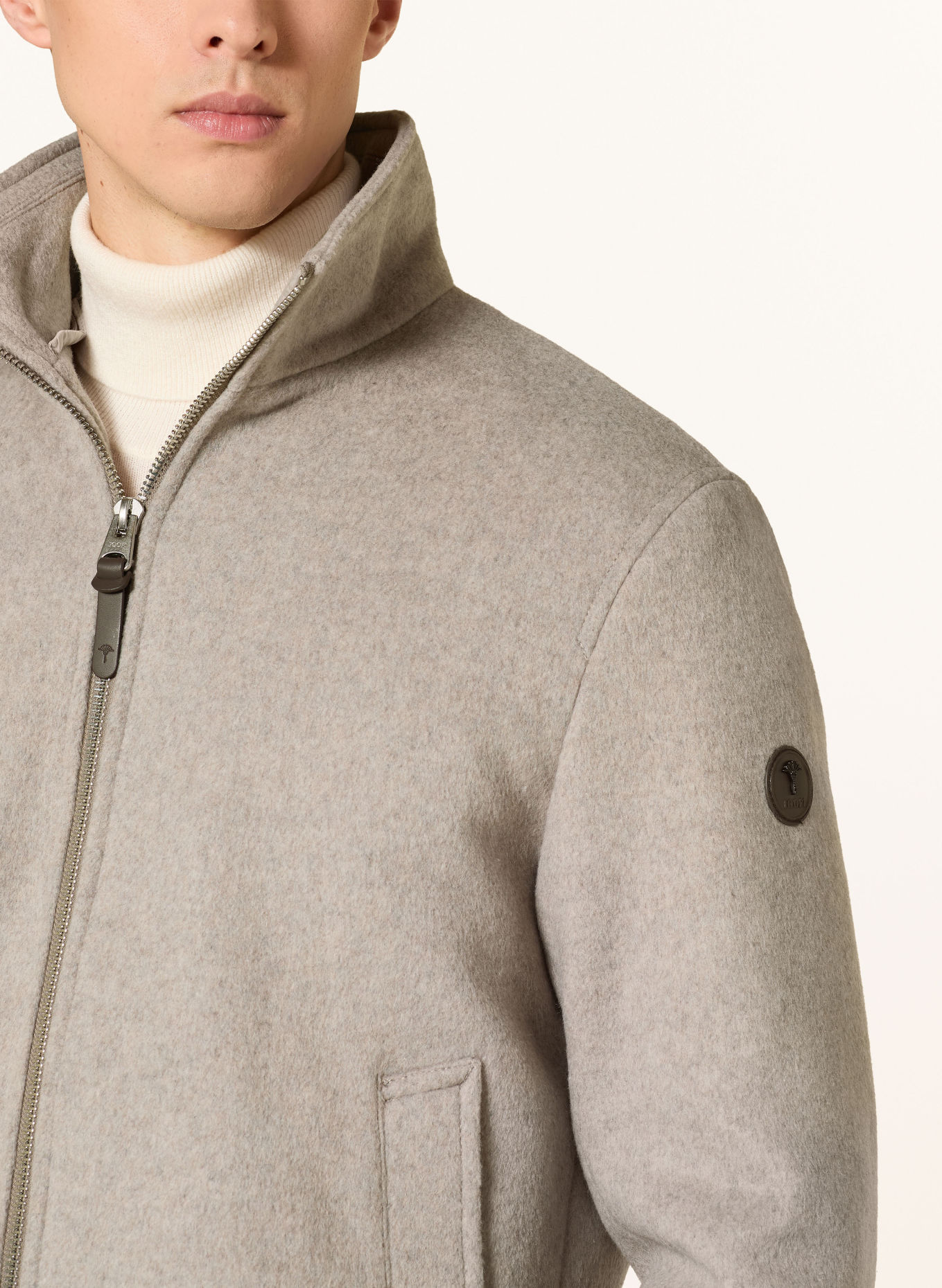 JOOP! MILTON Jacket with Detachable Faux Fur: BEIGE