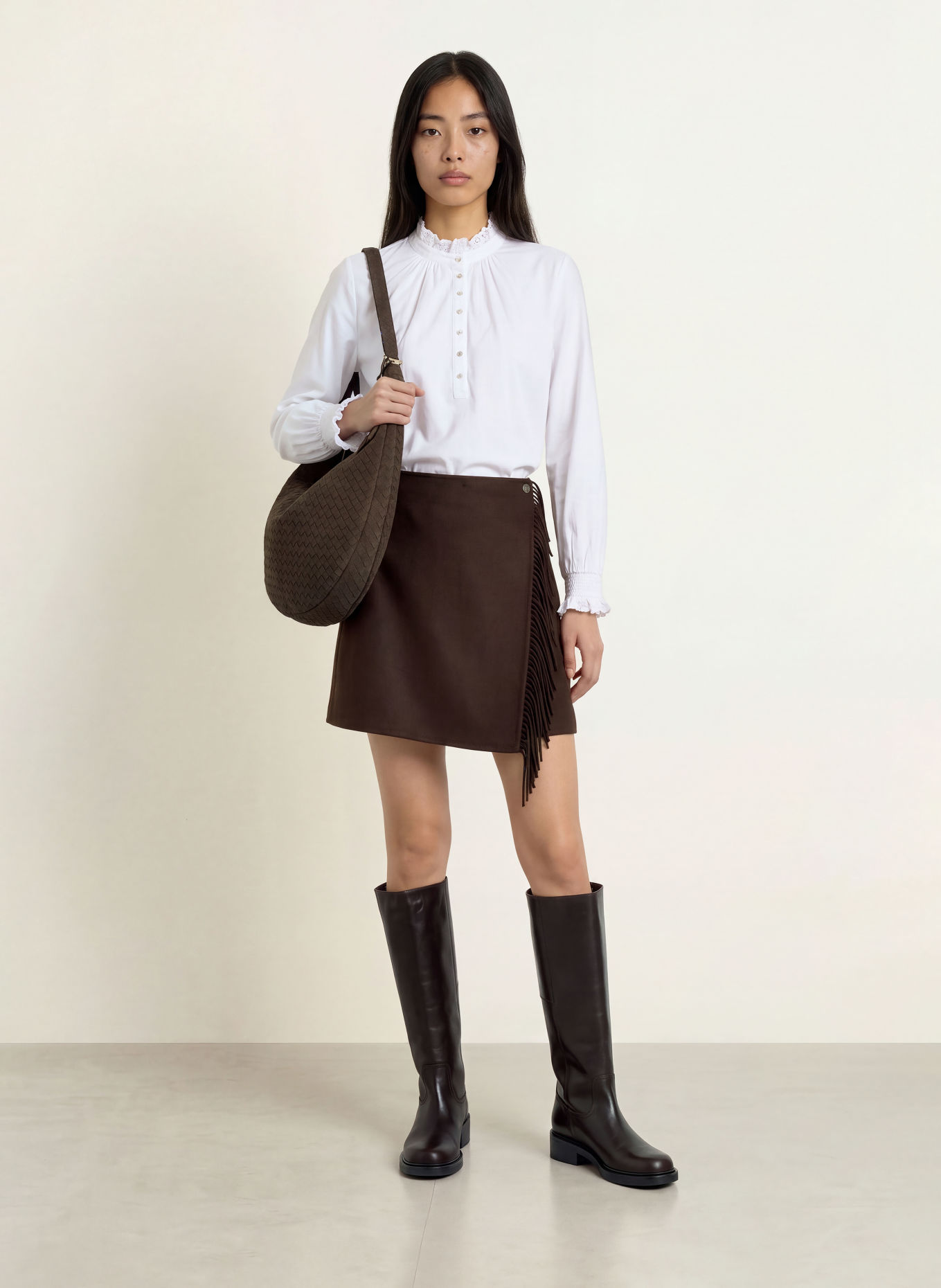 YERSE Shirt blouse: WHITE