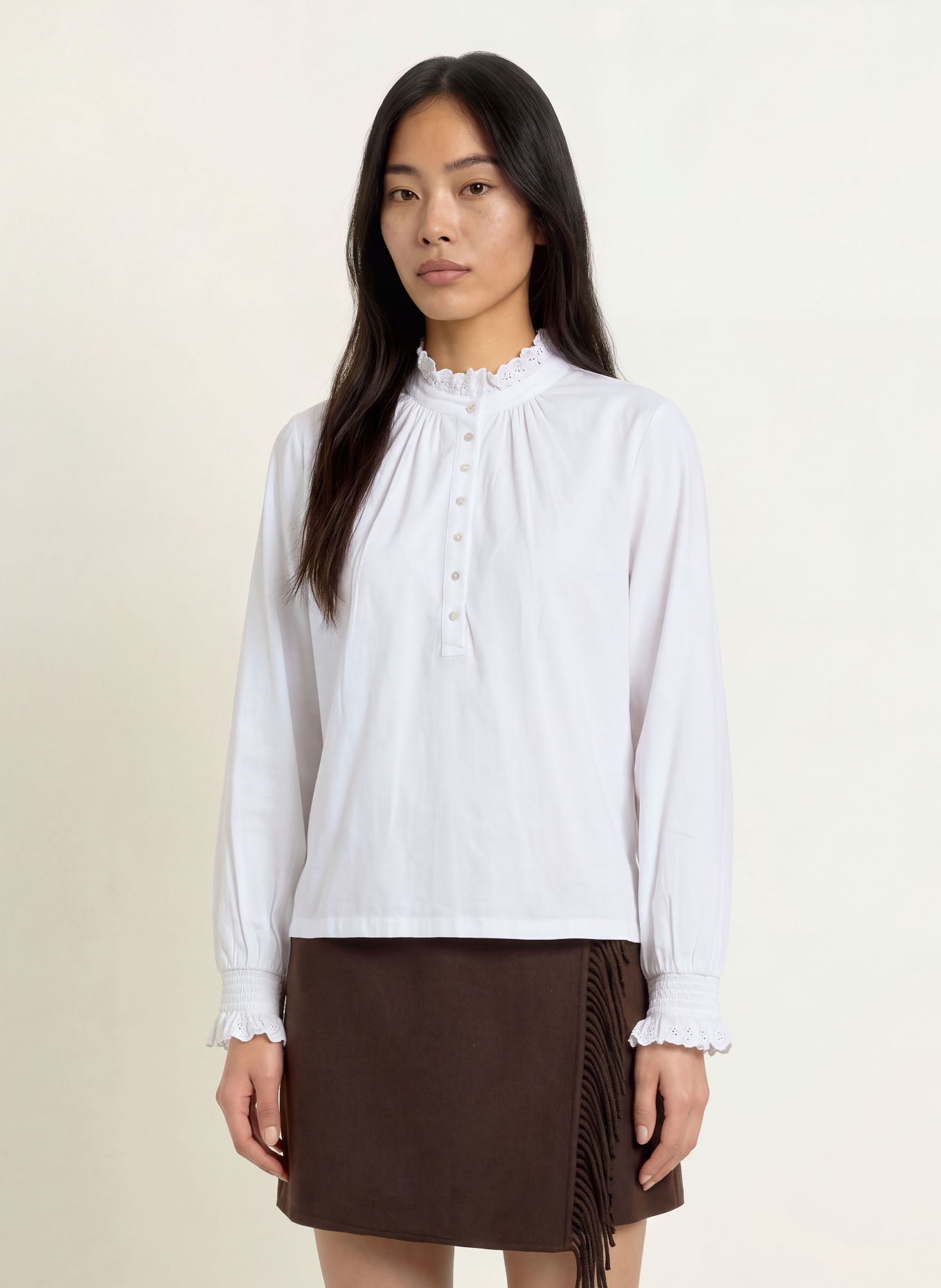 YERSE Shirt blouse: WHITE