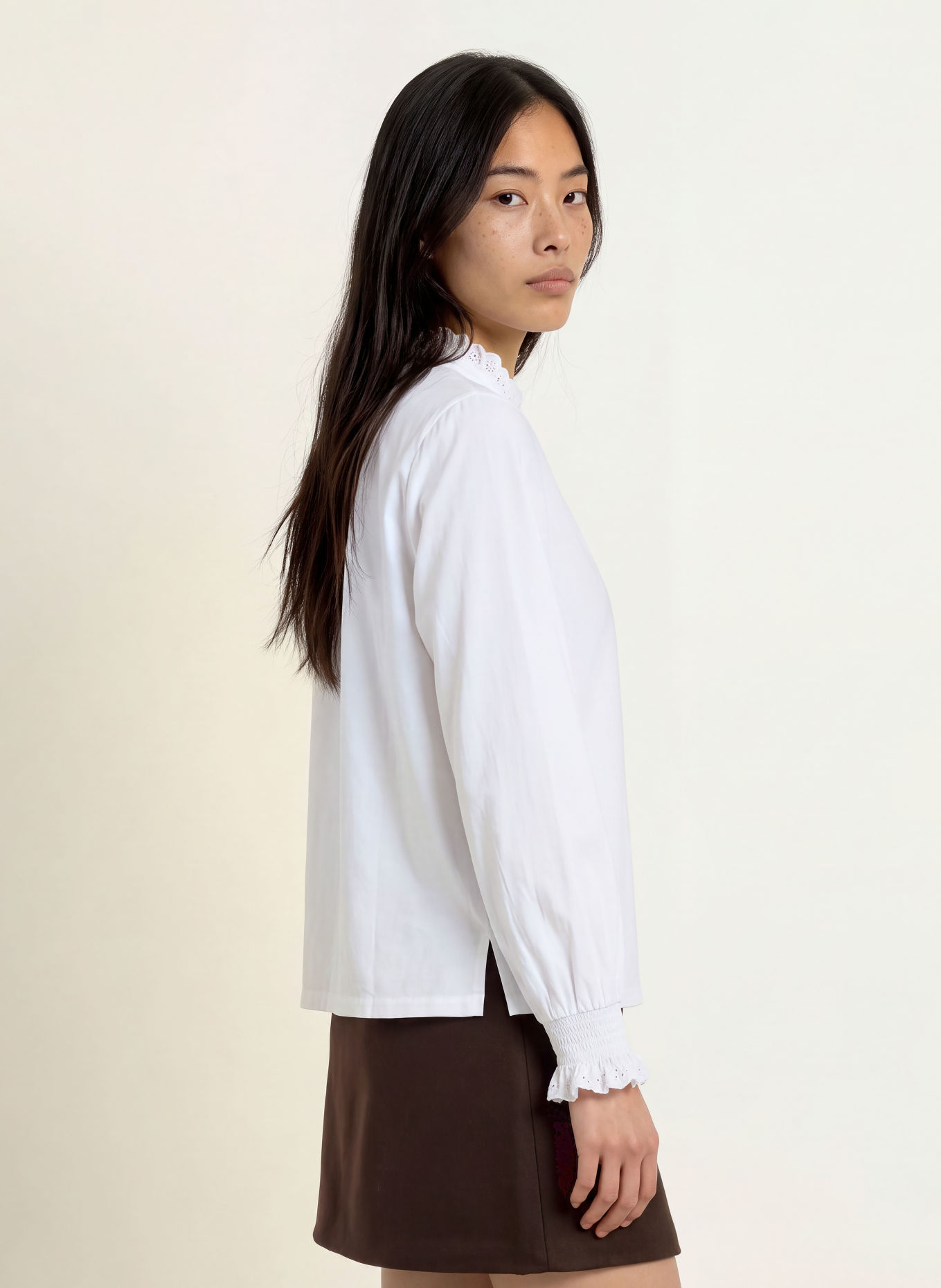 YERSE Shirt blouse: WHITE