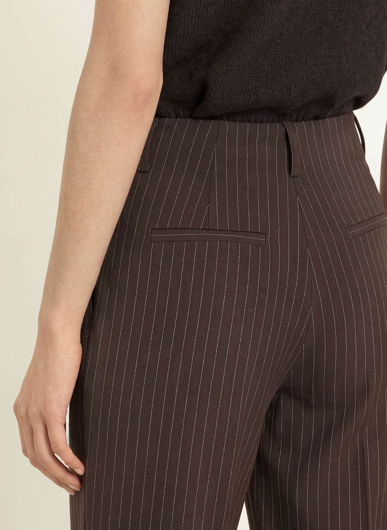 YERSE GALWAY45 Trousers: DARK BROWN / CREAM