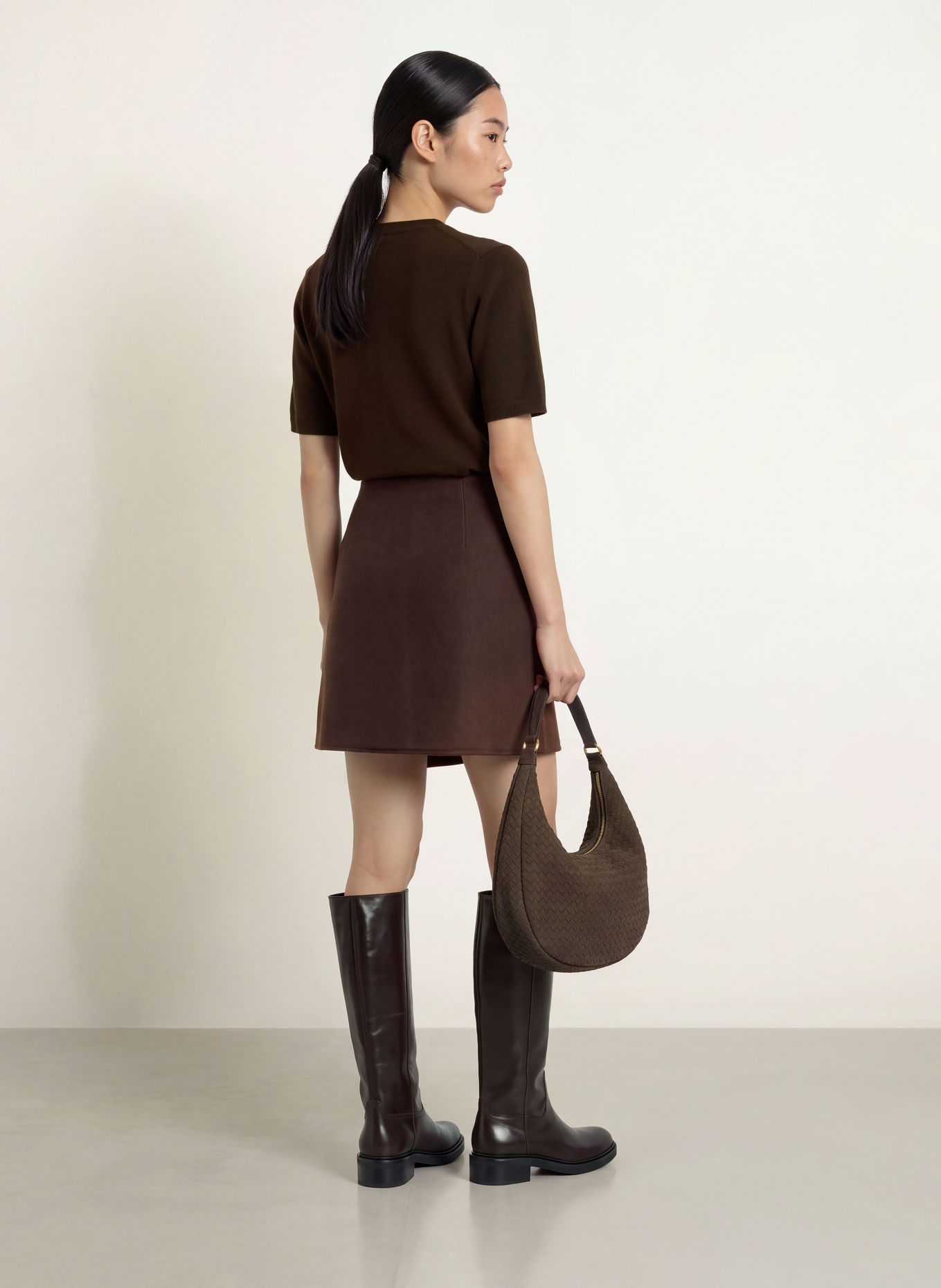 YERSE Wrap skirt SULLY45: DARK BROWN