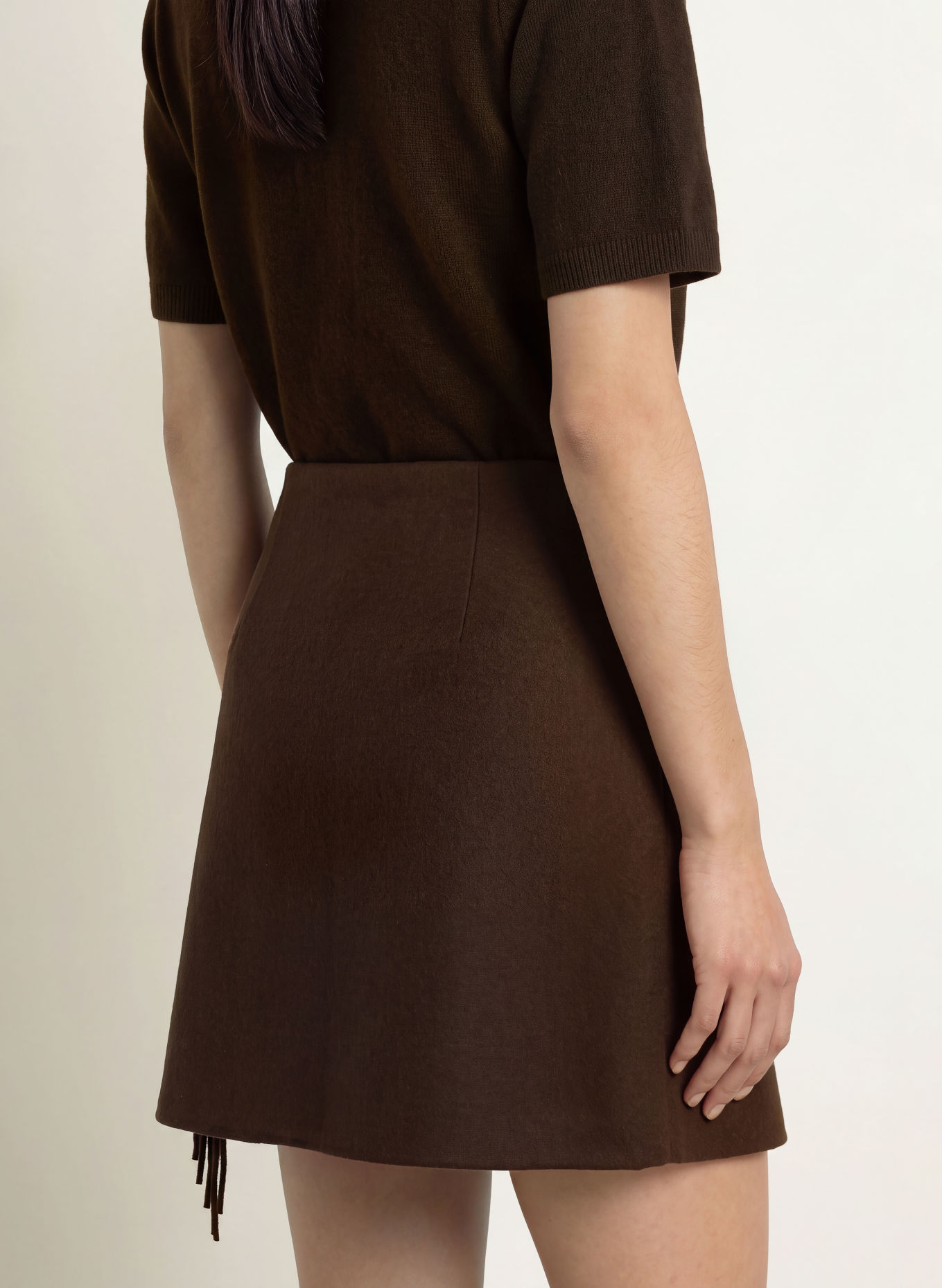 YERSE Wrap skirt SULLY45: DARK BROWN