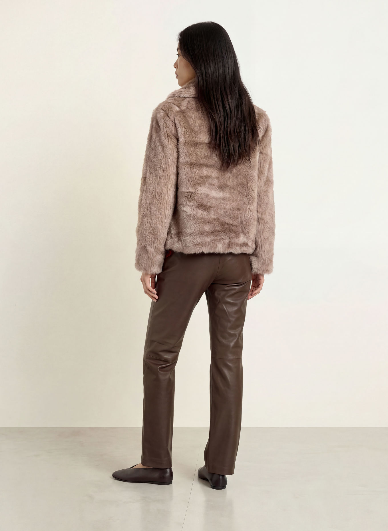 YERSE Faux Fur Jacket TWIGGY45: TAUPE