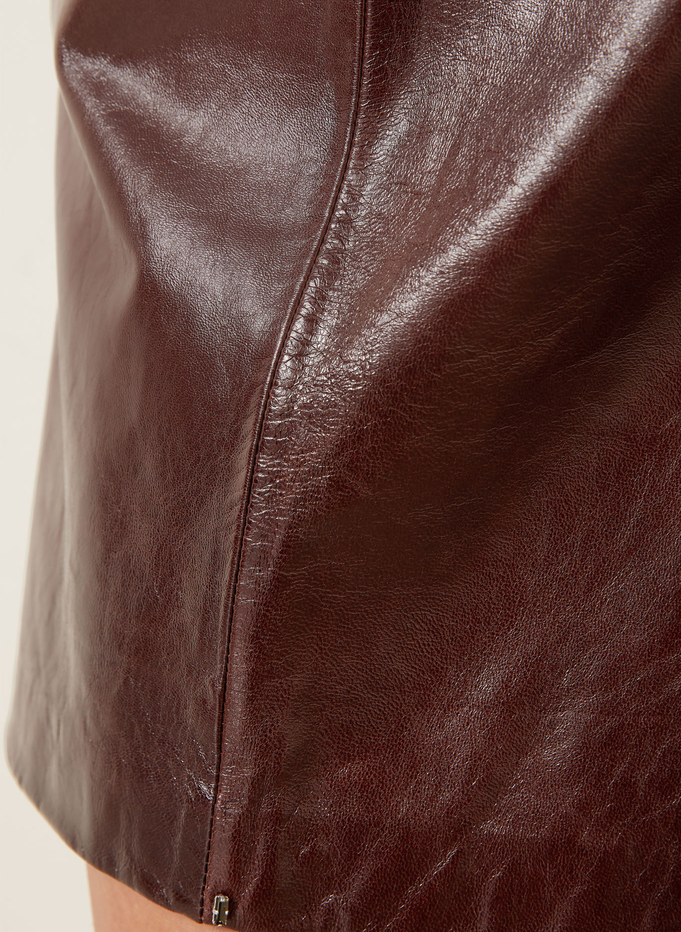 SPORTMAX Lederrock LAPPOLE: DUNKELROT
