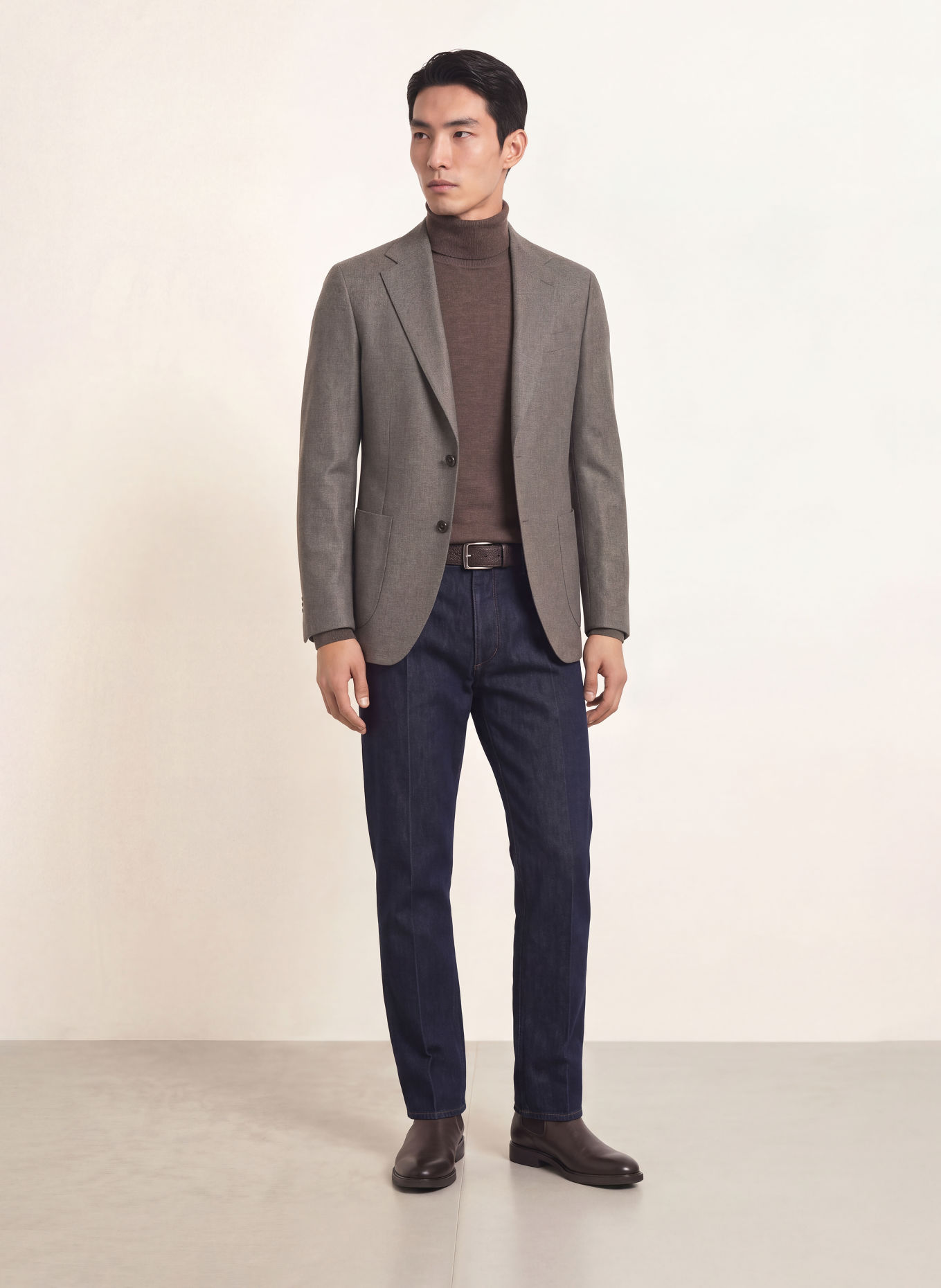 windsor. Veston coupe ajustée: MARRON