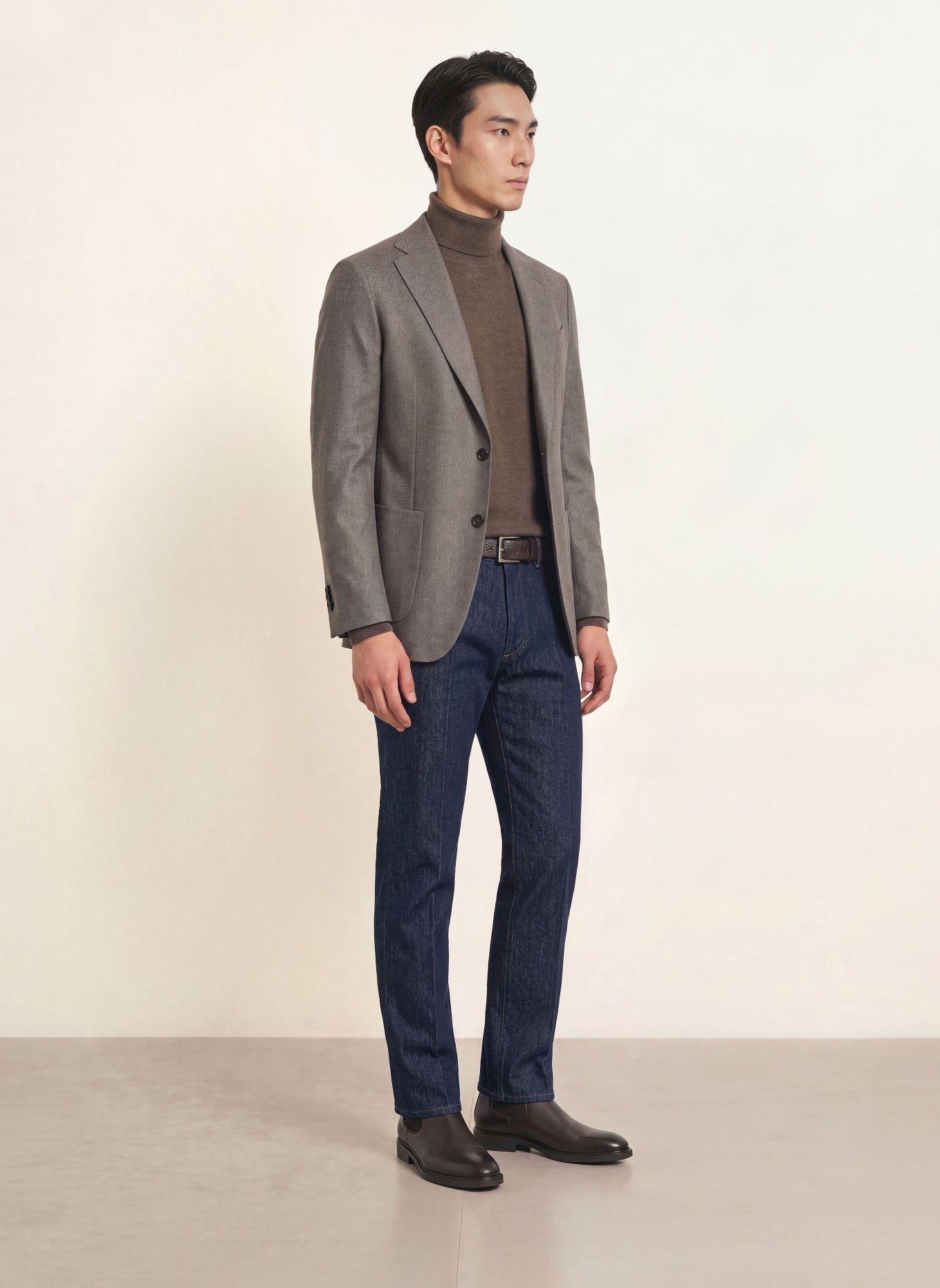 windsor. Veston coupe ajustée: MARRON