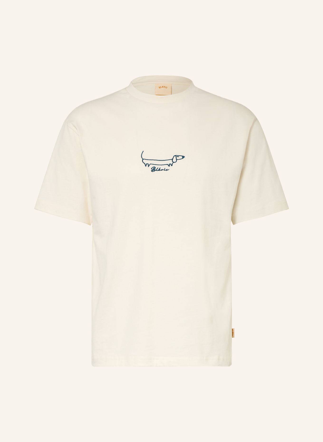 BLKVIS T-shirt TÉNIER: CRÈME / BLEU PÉTROLE