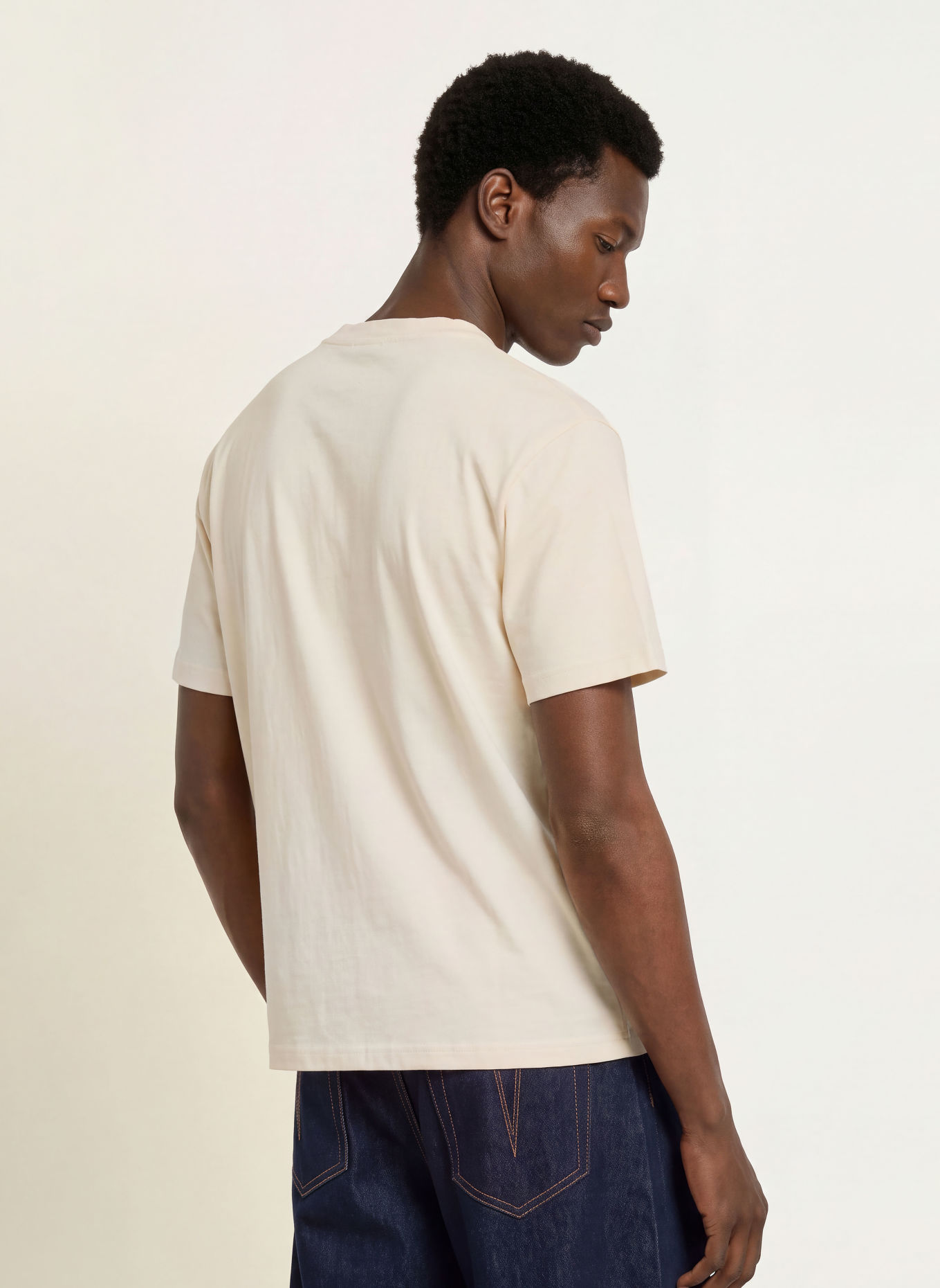 BLKVIS T-shirt TÉNIER: CRÈME / BLEU PÉTROLE