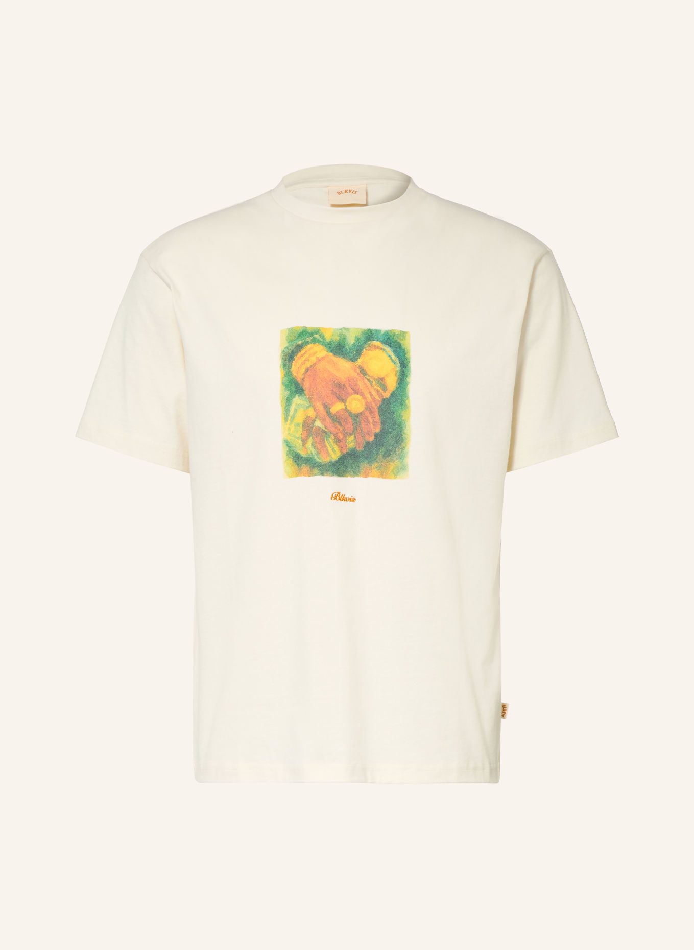 BLKVIS T-shirt: CRÈME / MARRON / VERT