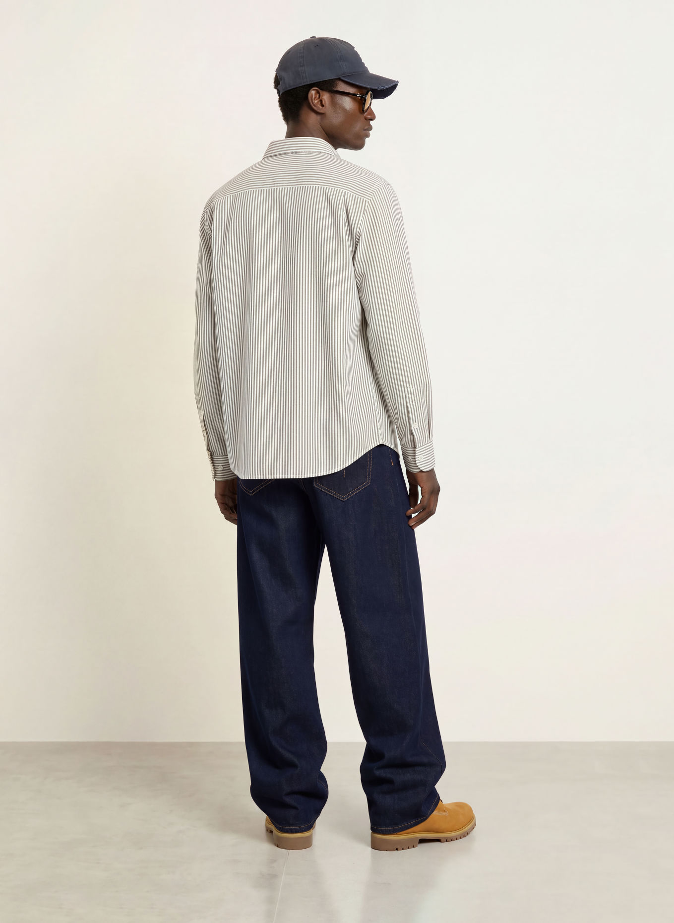 BLKVIS Hemd SCRIPT HEAVY Comfort Fit: CREME / DUNKELGRAU