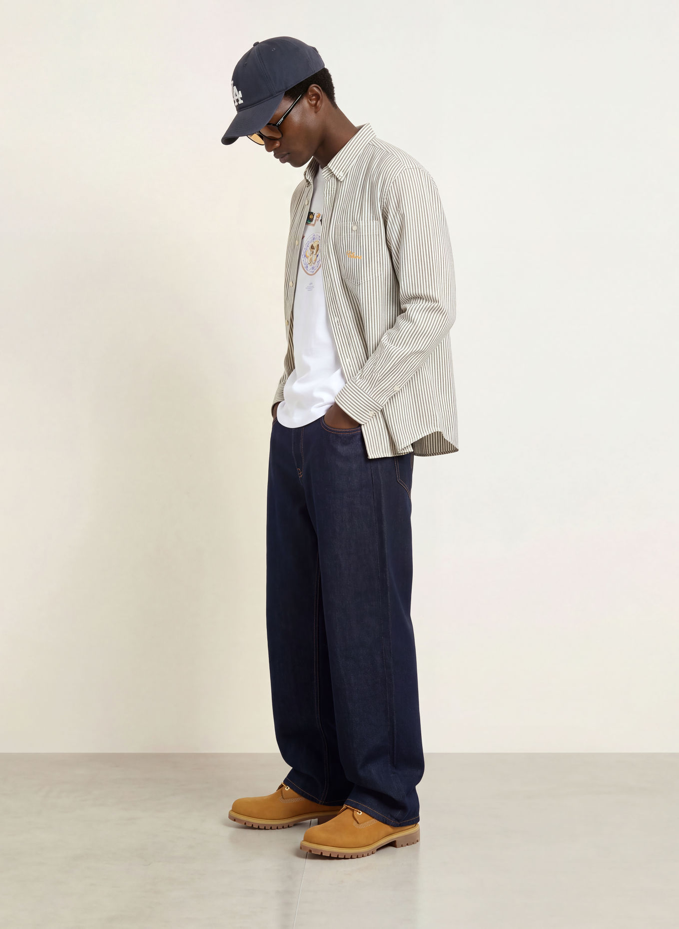 BLKVIS Hemd SCRIPT HEAVY Comfort Fit: CREME / DUNKELGRAU