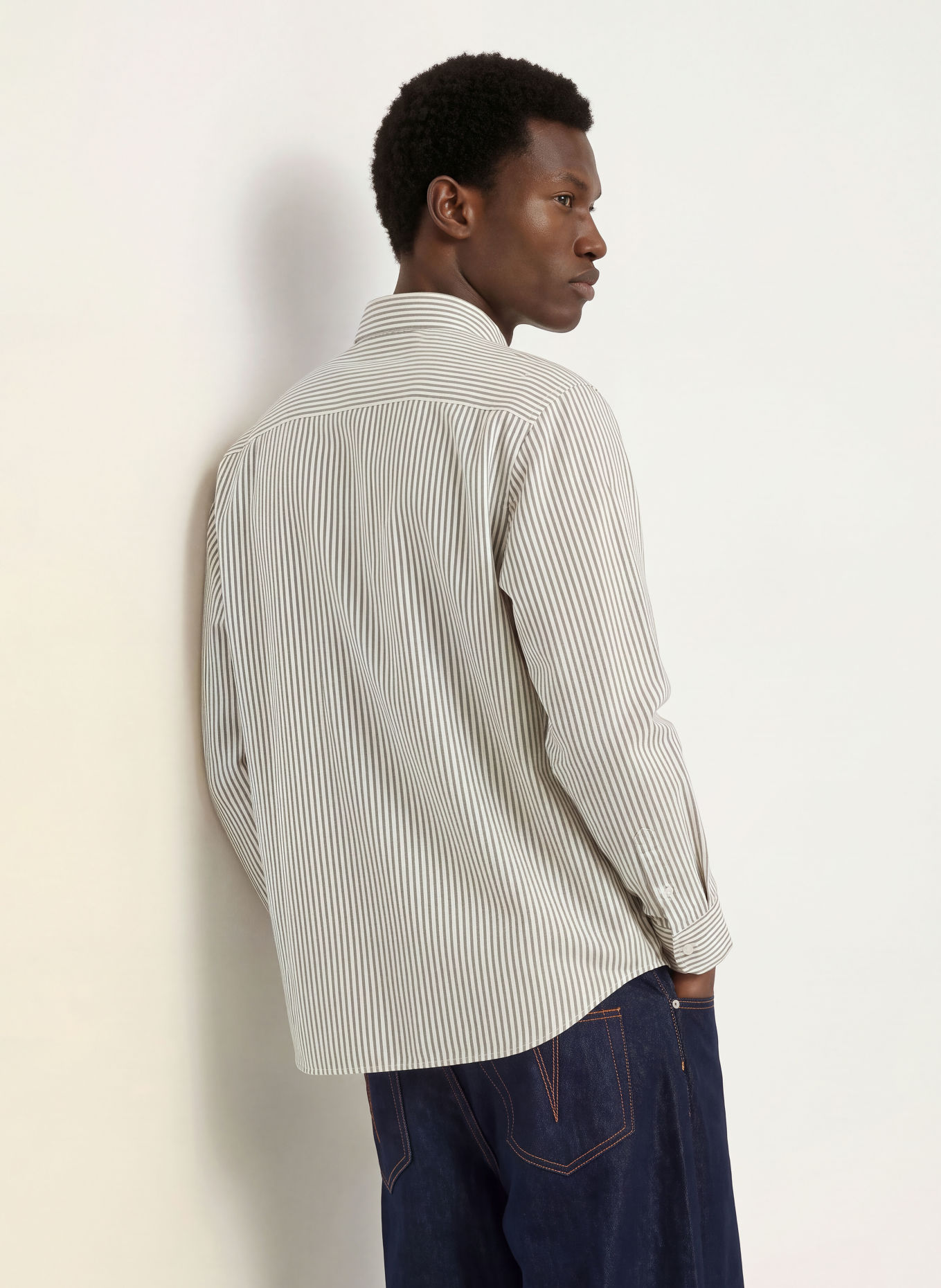 BLKVIS Hemd SCRIPT HEAVY Comfort Fit: CREME / DUNKELGRAU